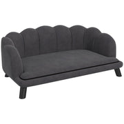 Logidon luxe hondensofa met rugleuning donkergrijs 98,5x60,5x35,5 cm