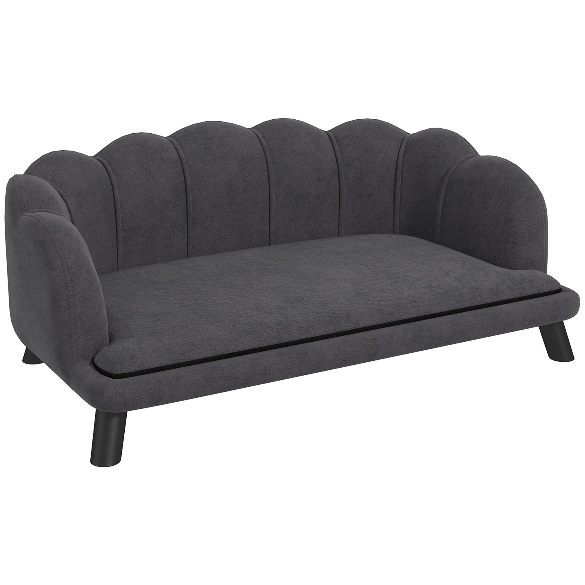 Logidon luxe hondensofa met rugleuning donkergrijs 98,5x60,5x35,5 cm