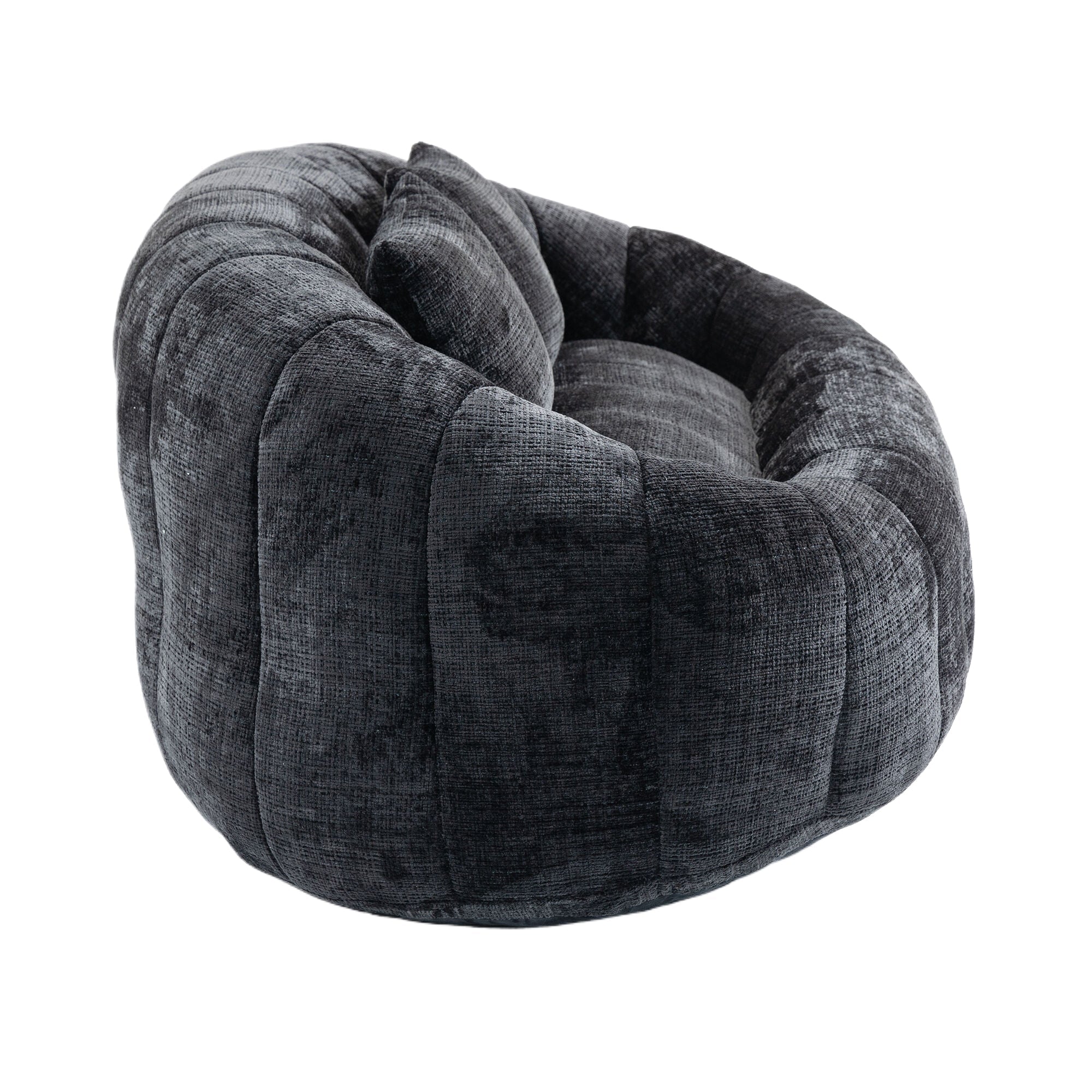 Logidon Luxe Zitzak met Hoge Rug Chenille Zwart 150x95 cm