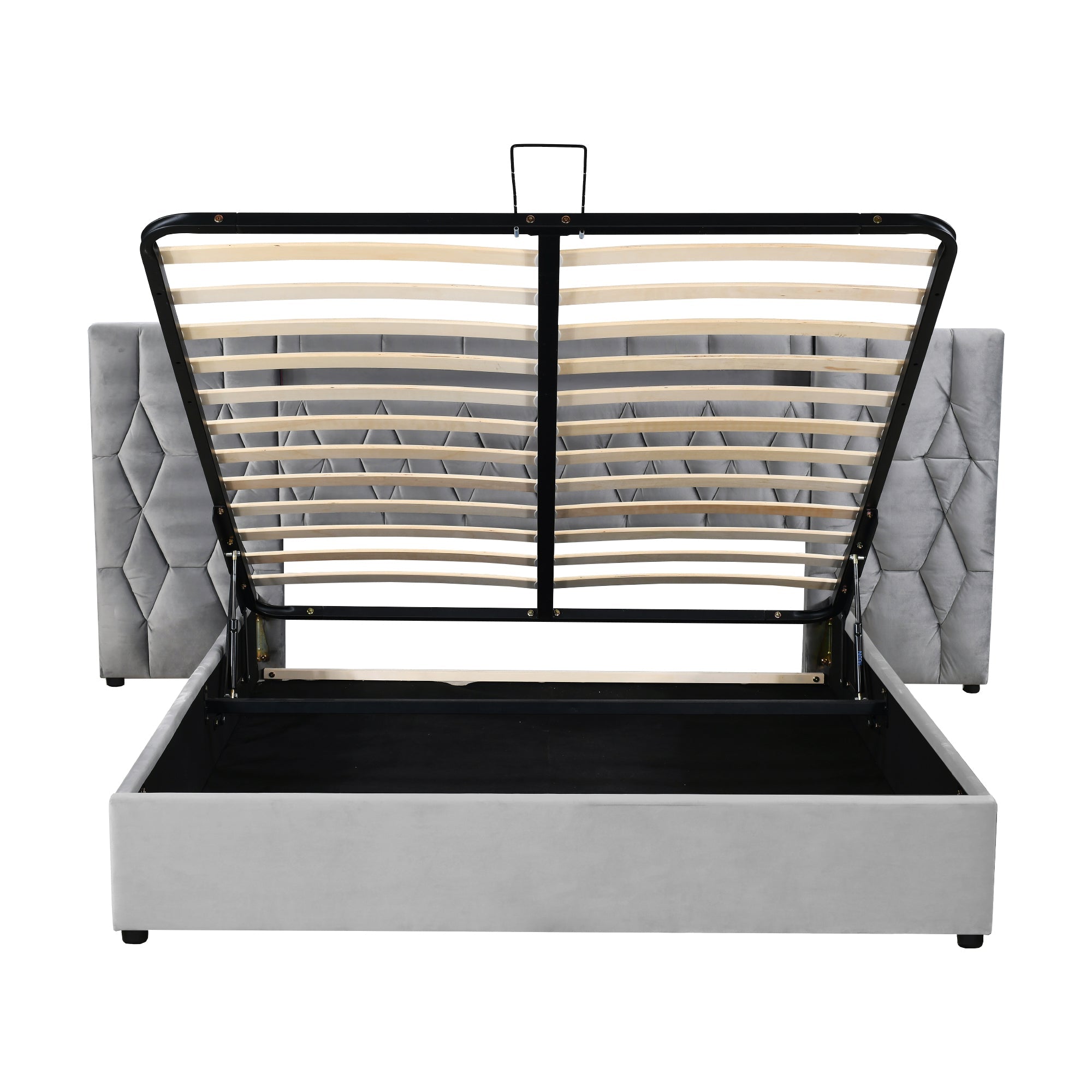 Logidon Elegant gestoffeerd bed 160x200 grijs met LED en USB opbergruimte
