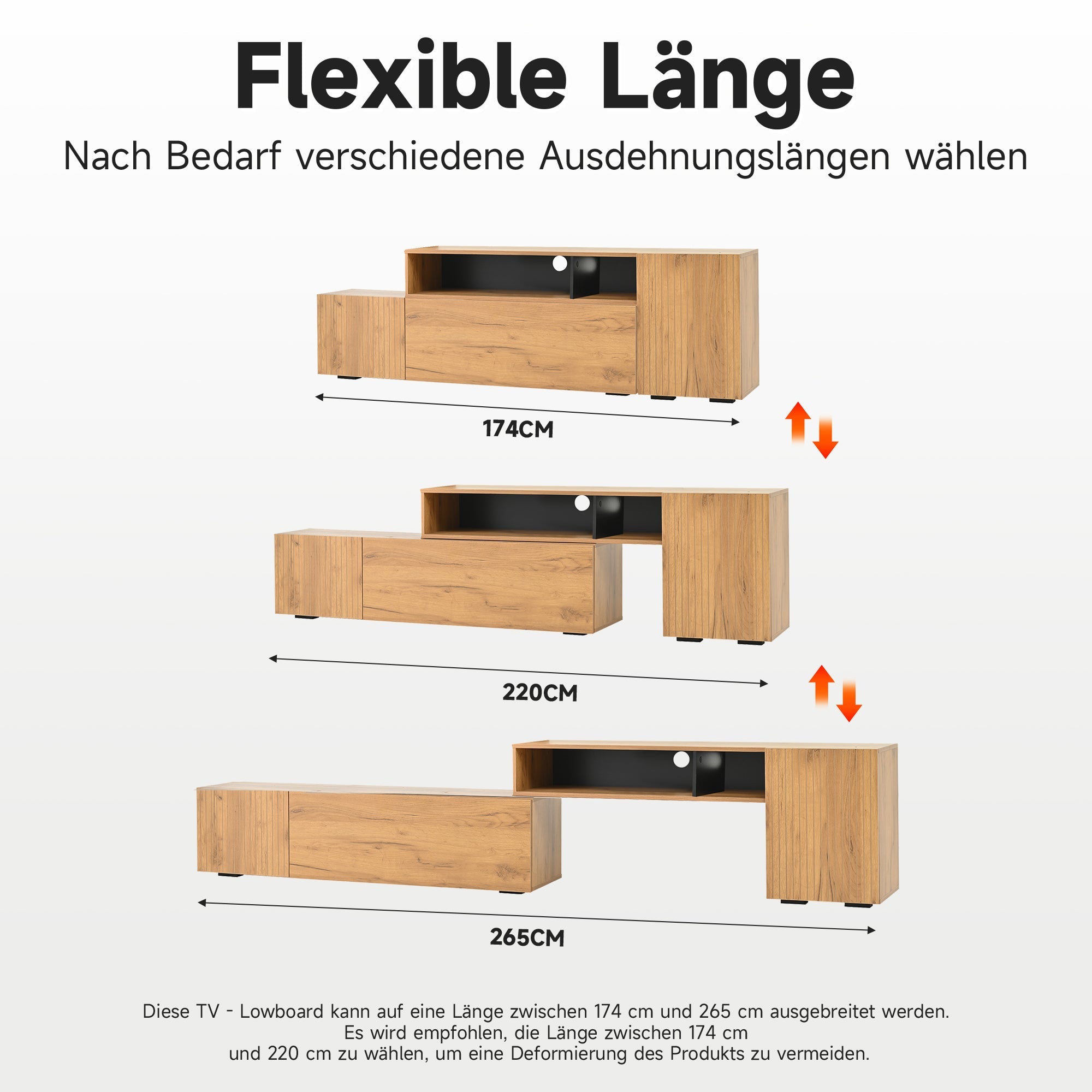 Logidon TV wall unit set display case two parts up to 265 cm oak black