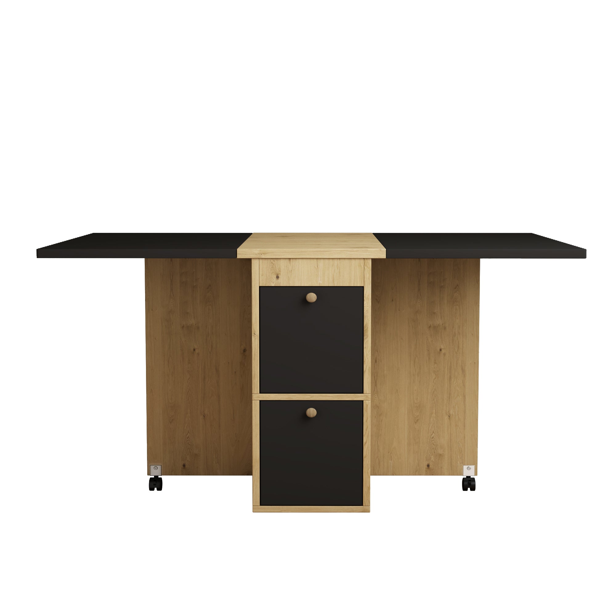 Logidon Eettafelset Wit Eiken Zwart Uitschuifbare Tafel 4 Stoelen