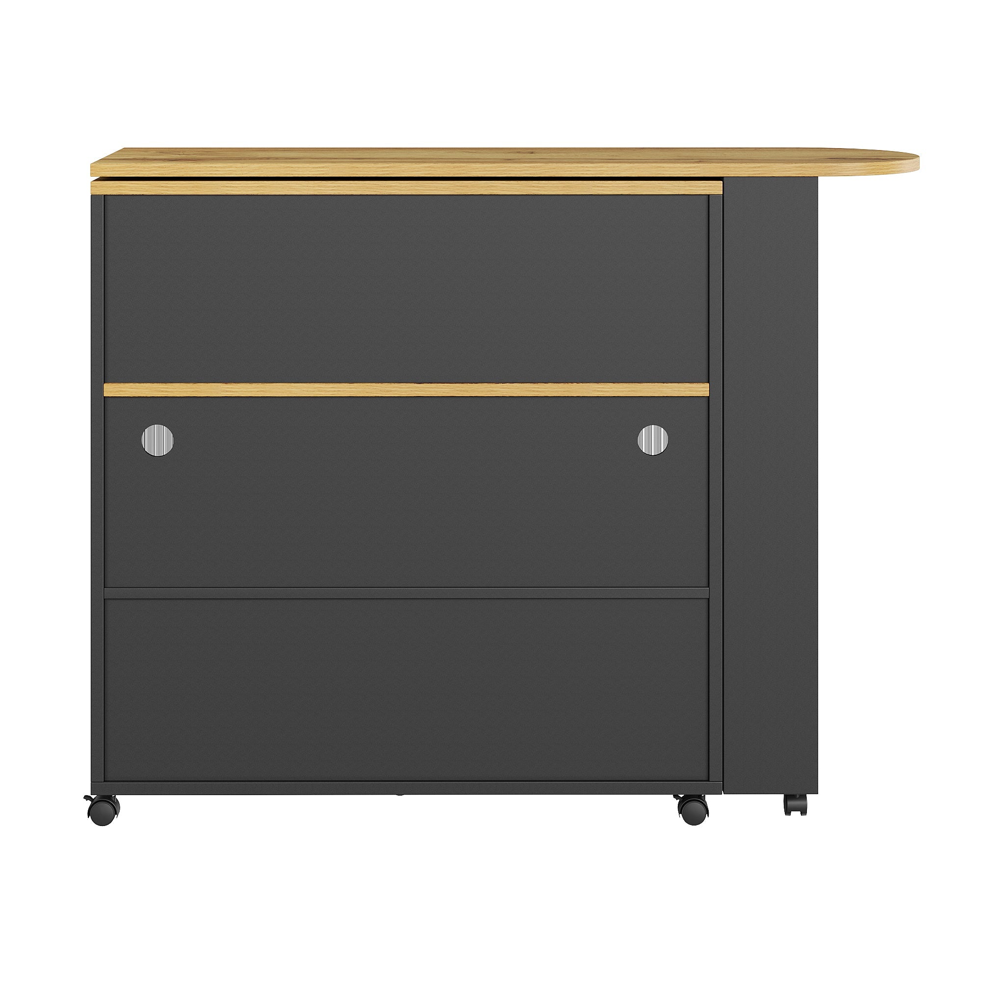 Logidon Uitschuifbare bartafel met opbergruimte en LED 138 tot 204 cm