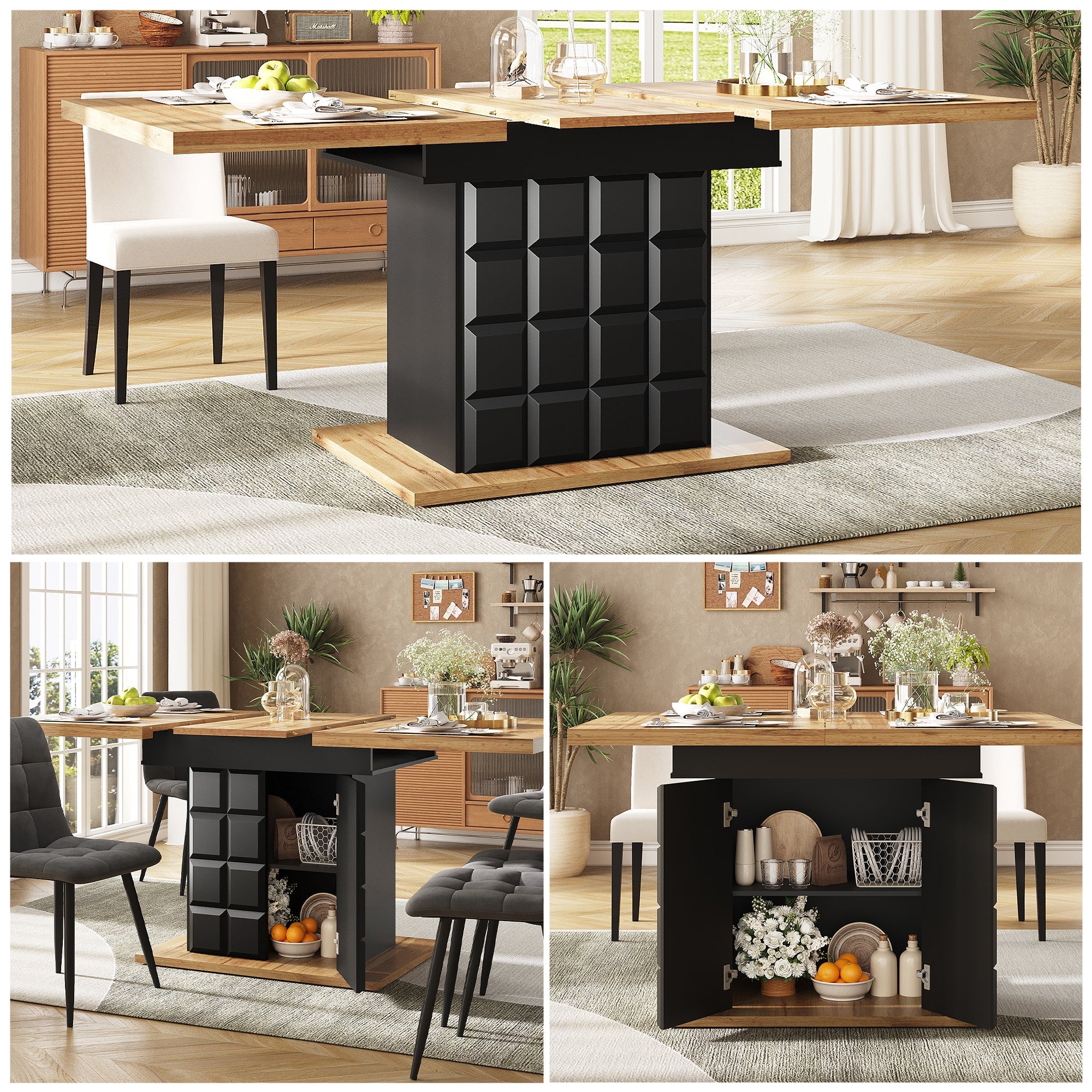 Logidon uitschuifbare eettafel 110-140 centimeter telescopisch naturel MDF