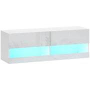 Logidon TV wall cabinet white high gloss LED 16 flashing modes 120 cm