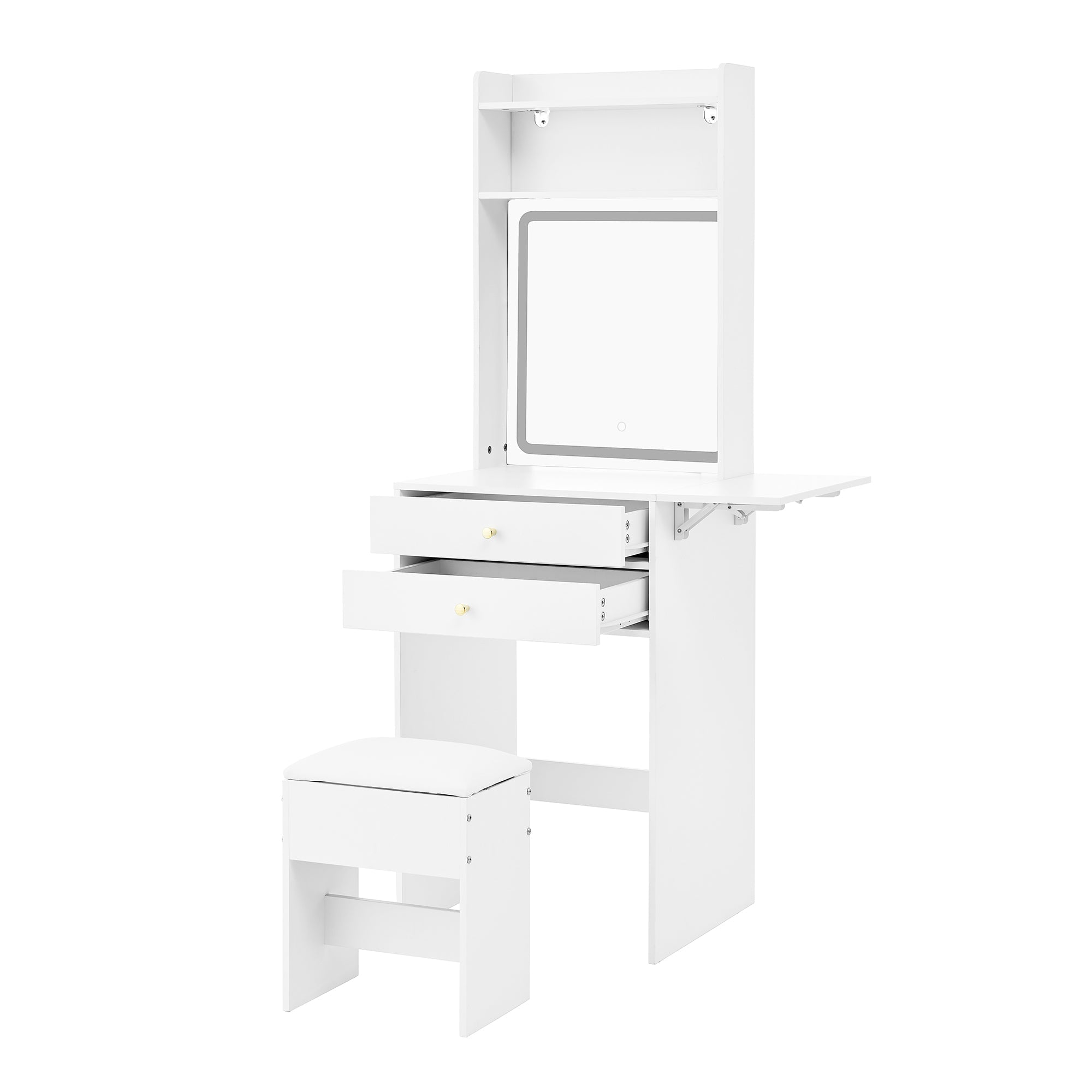 Logidon Kaptafel Verstelbaar LED-verlichting Wit 75×156×45 cm