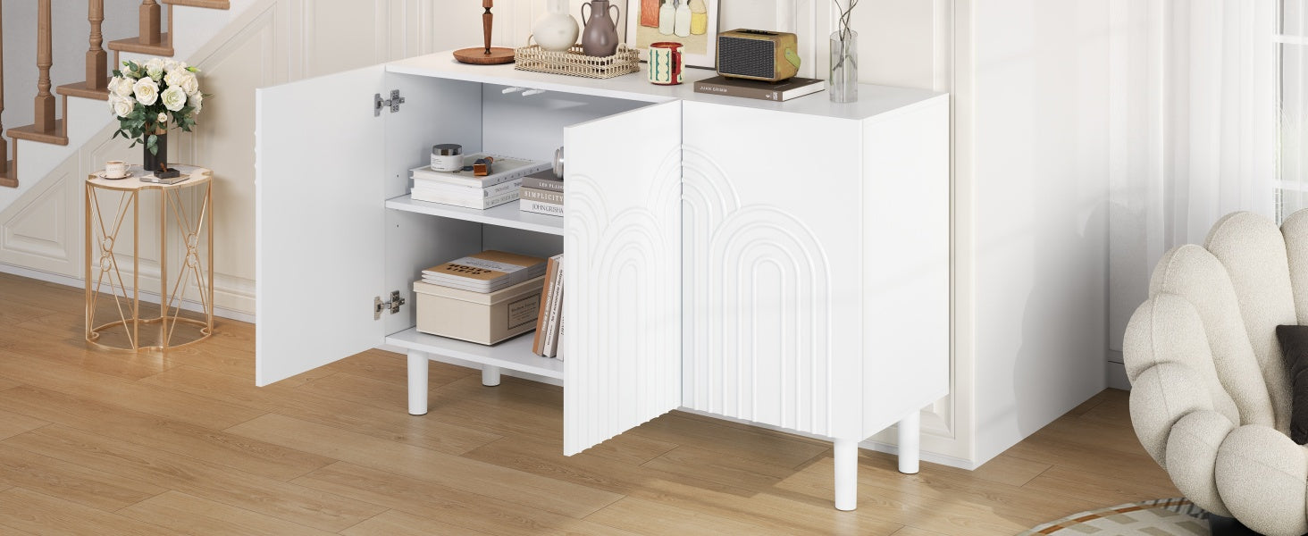 Logidon Dressoir 120x38,5x79 cm Wit MDF met 3 deuren