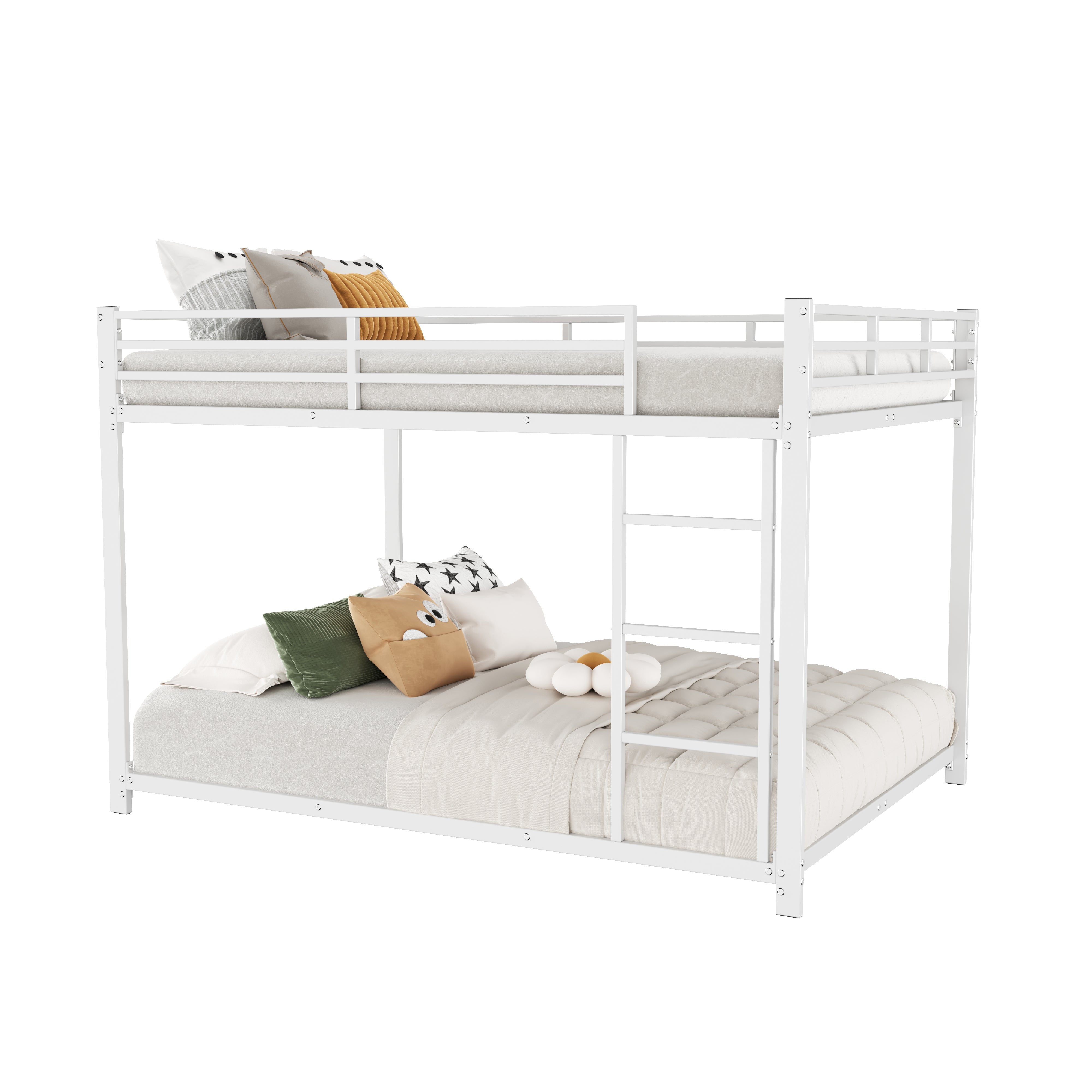 Logidon Bunk Bed 140x200 Metal White Safety Railing