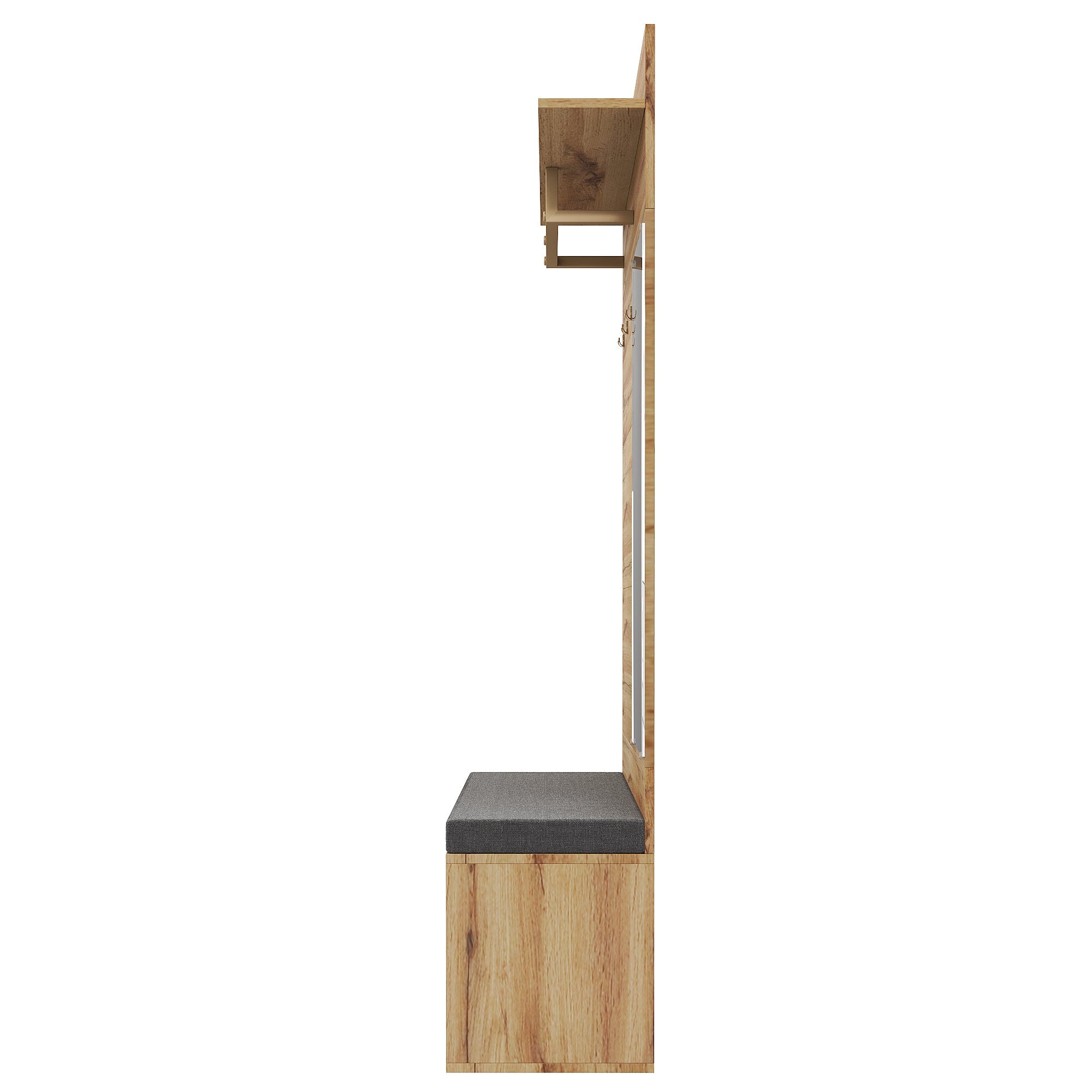 Logidon Kledingkastset Compacte kledingkast met spiegel Zwart 100x38x190