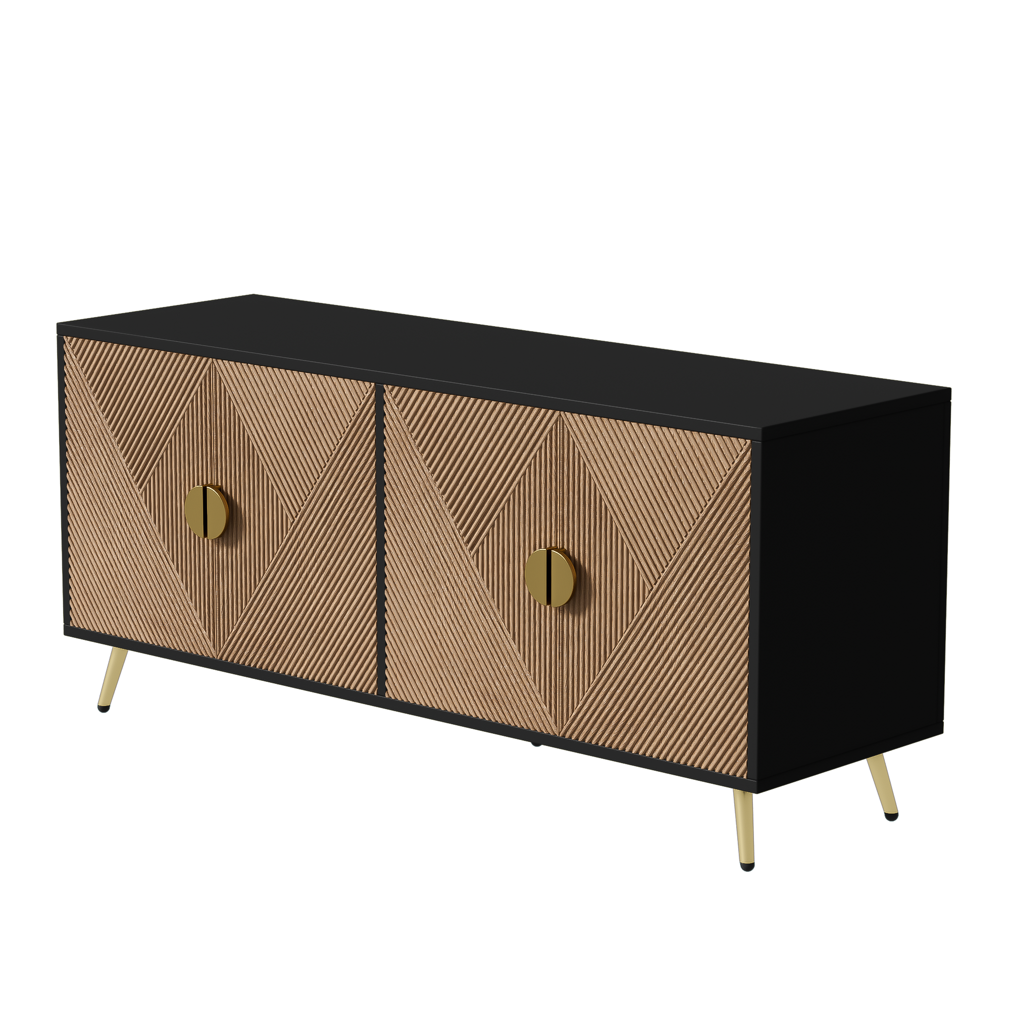 Logidon Dressoir 160 cm Bruin Vier Deuren Met Gouden Handgrepen