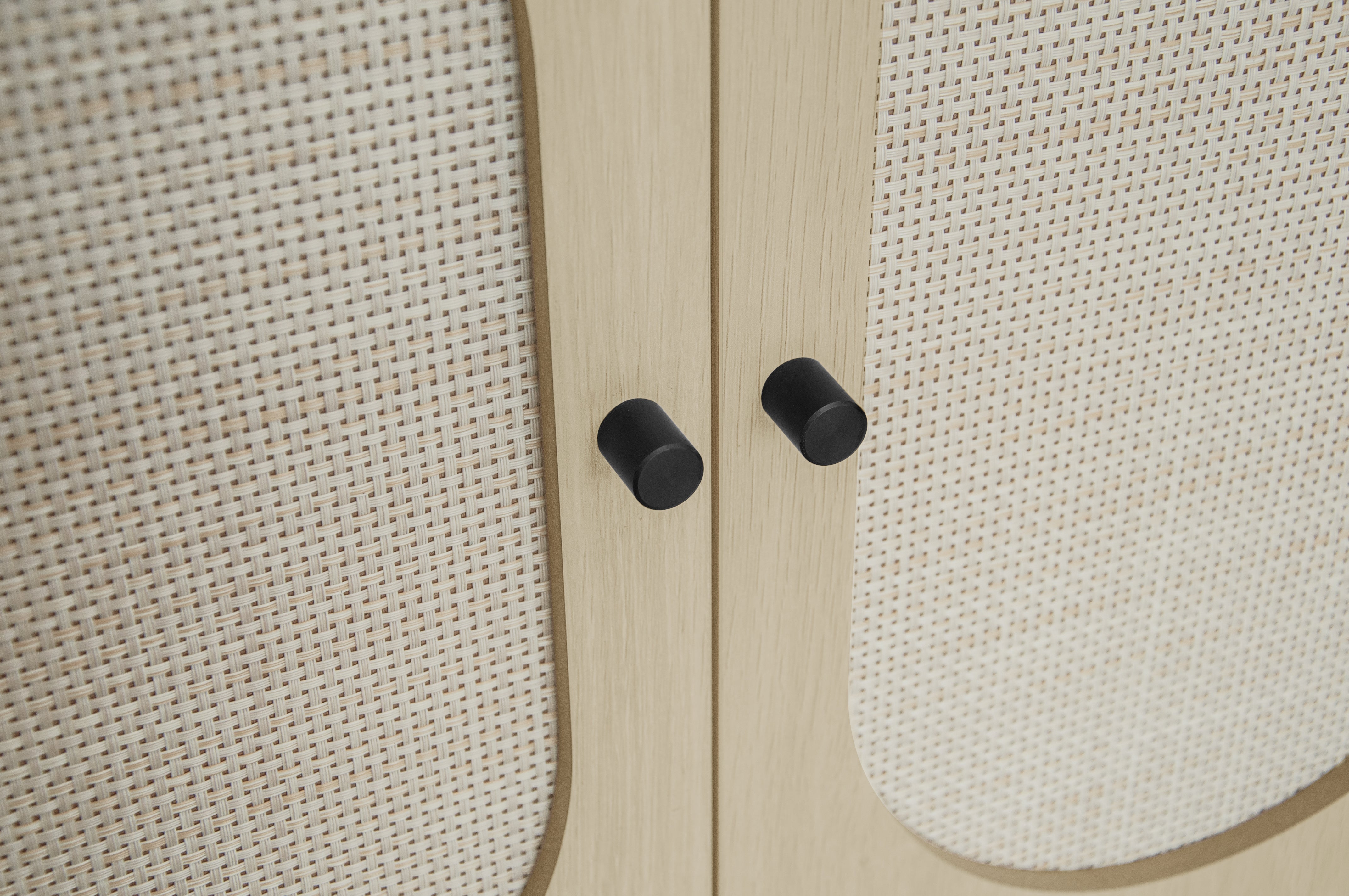 Logidon schoenenkast naturel houtlook met dubbele deuren Rotan design