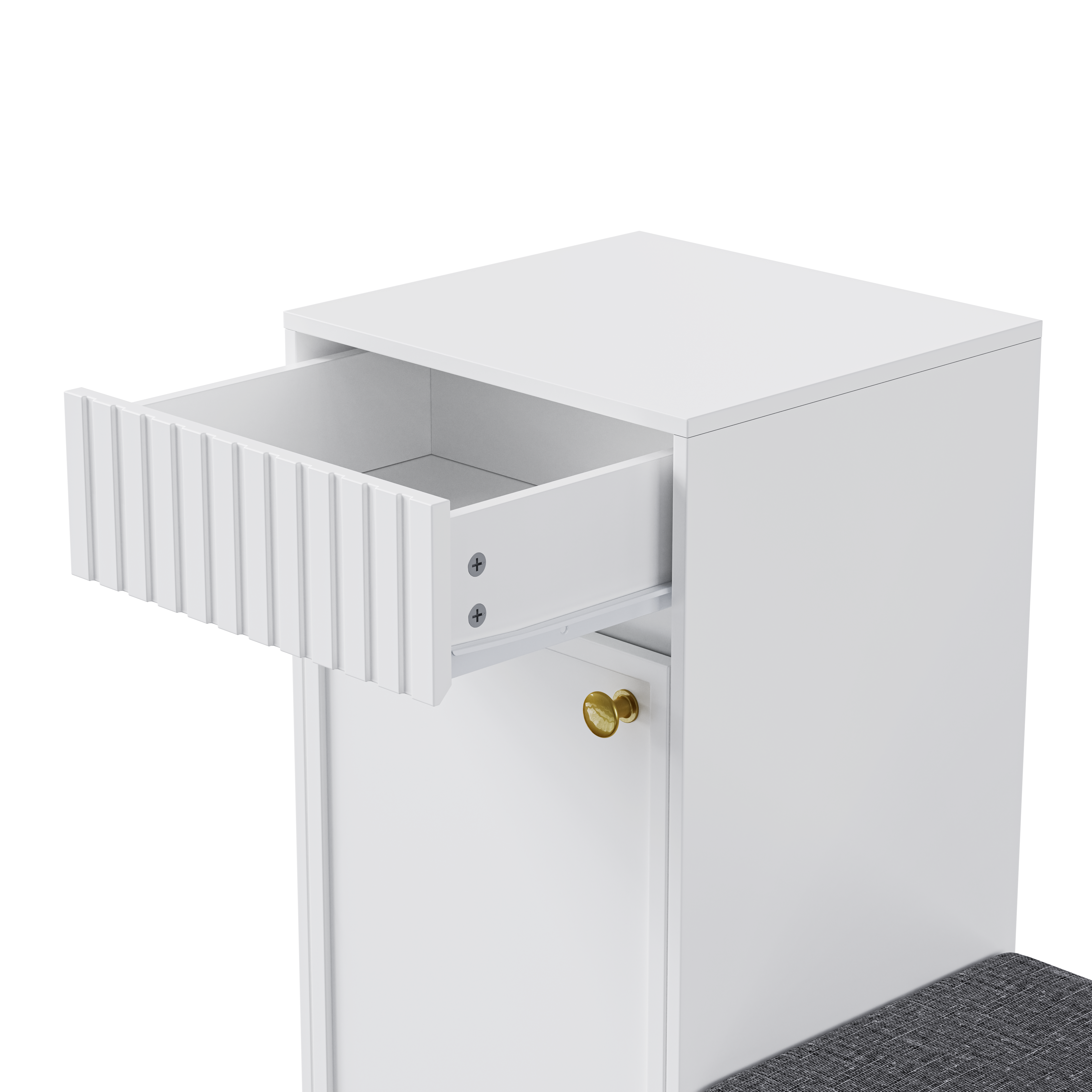 Logidon Moderne Schoenenkast Met Bank Wit 100x35x82 cm