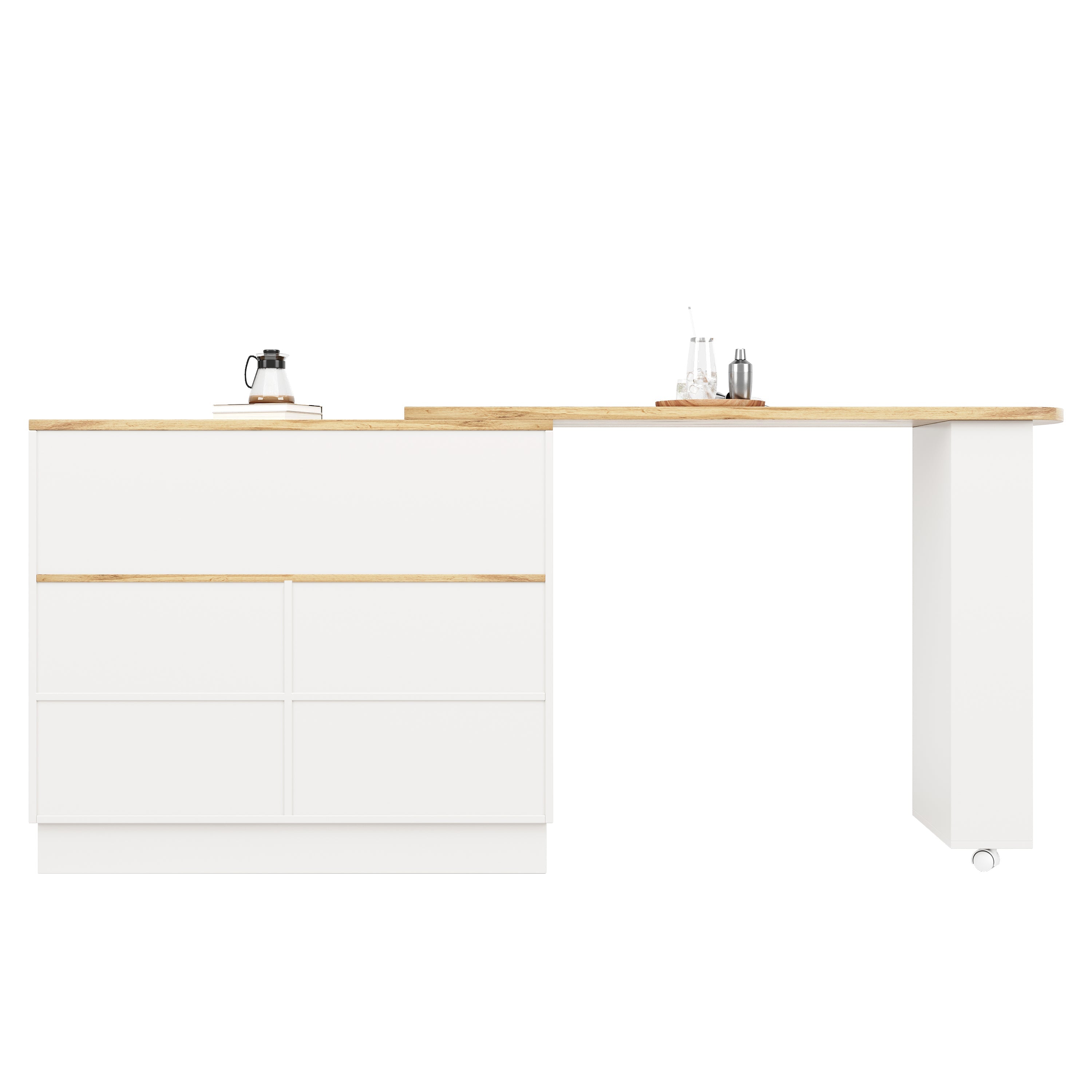Logidon 360° draaibaar dressoir wit 90×45×100 cm glazen schuifdeur