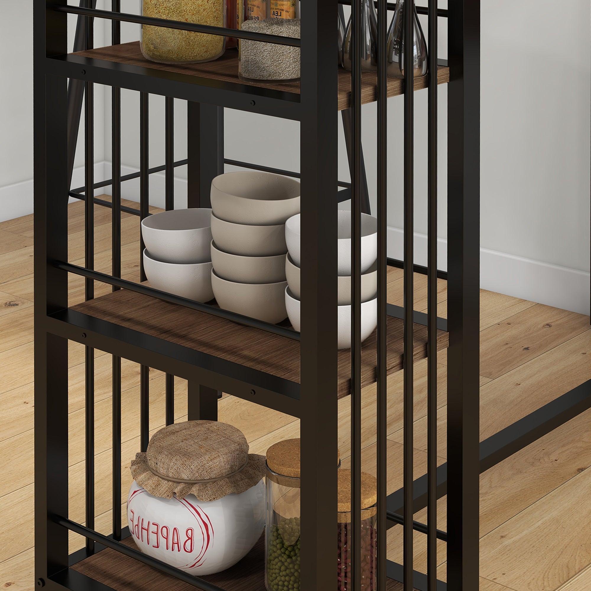 Logidon bartafel bruin houtlook met stalen frame 120 x 40 x 105 cm