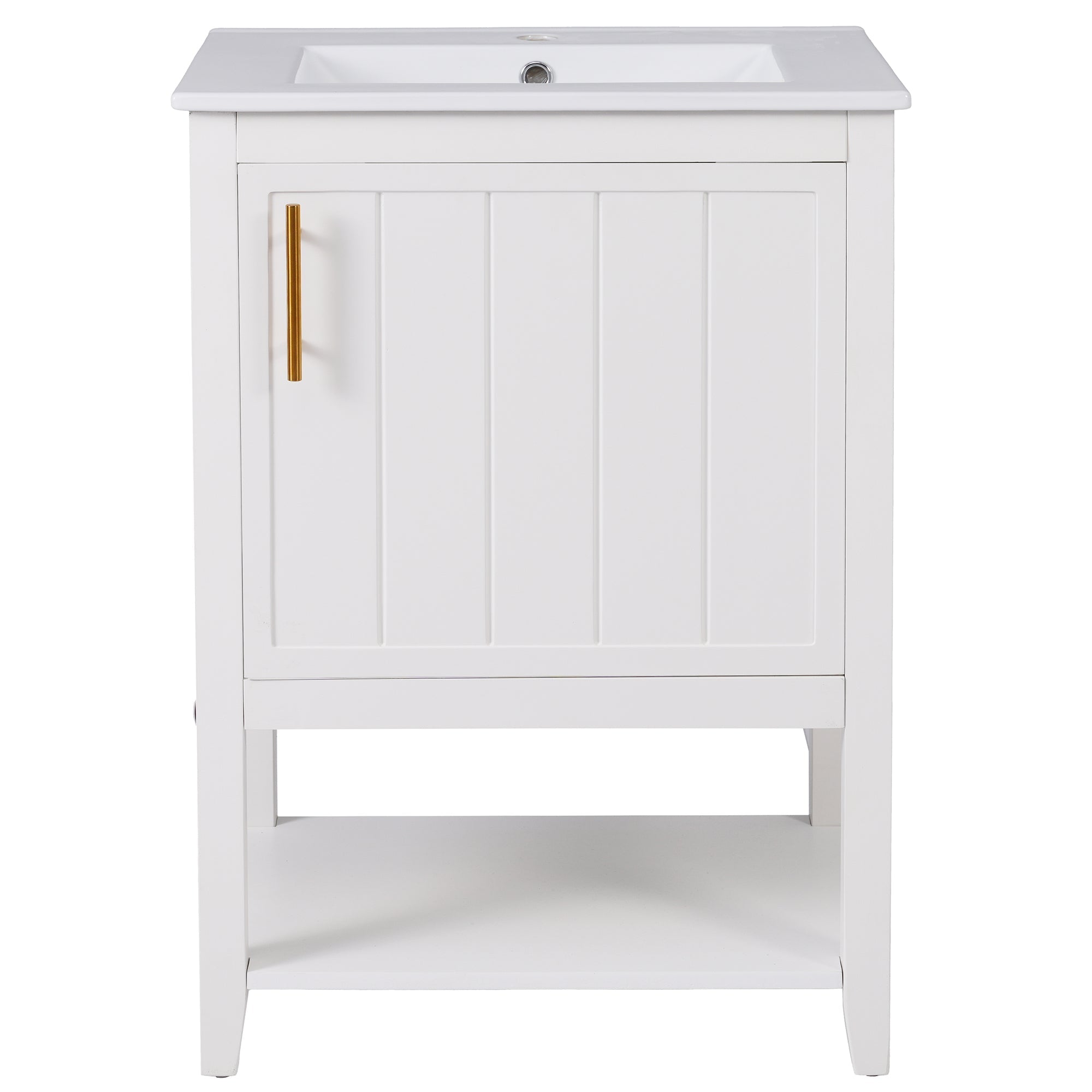 Logidon badkamermeubel 60 cm onderkast keramiek wastafel wit