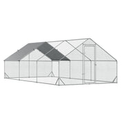 Logidon kippenhok XXL buitenverblijf 3x6x2 m zilver stalen dak