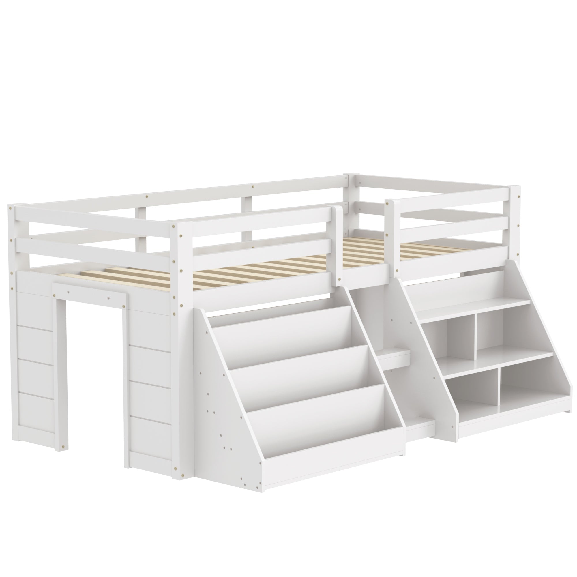 Logidon halfhoogslaper 90x200 wit met opbergplanken
