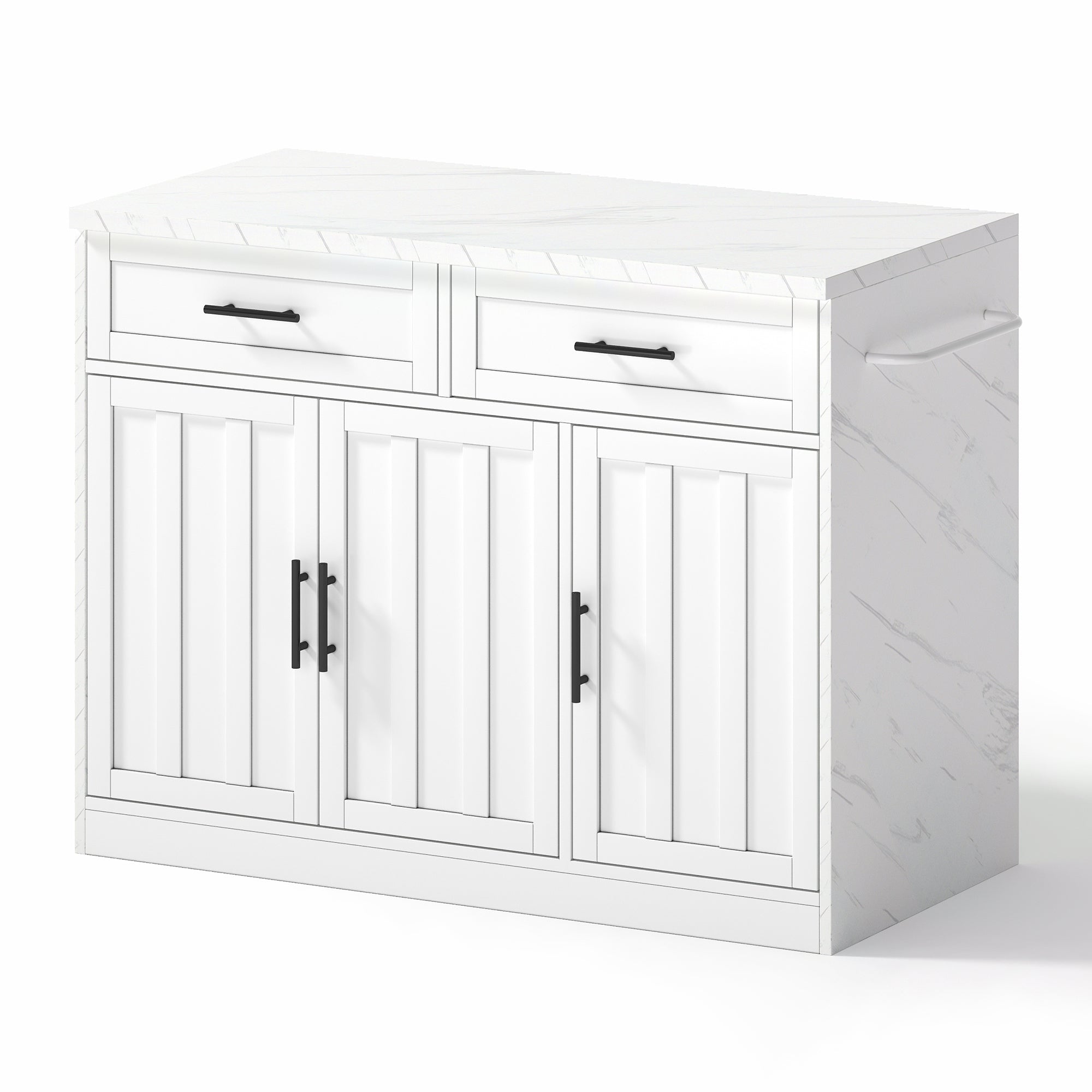 Logidon keukeneiland 120x60x91 cm met USB-aansluitingen wit