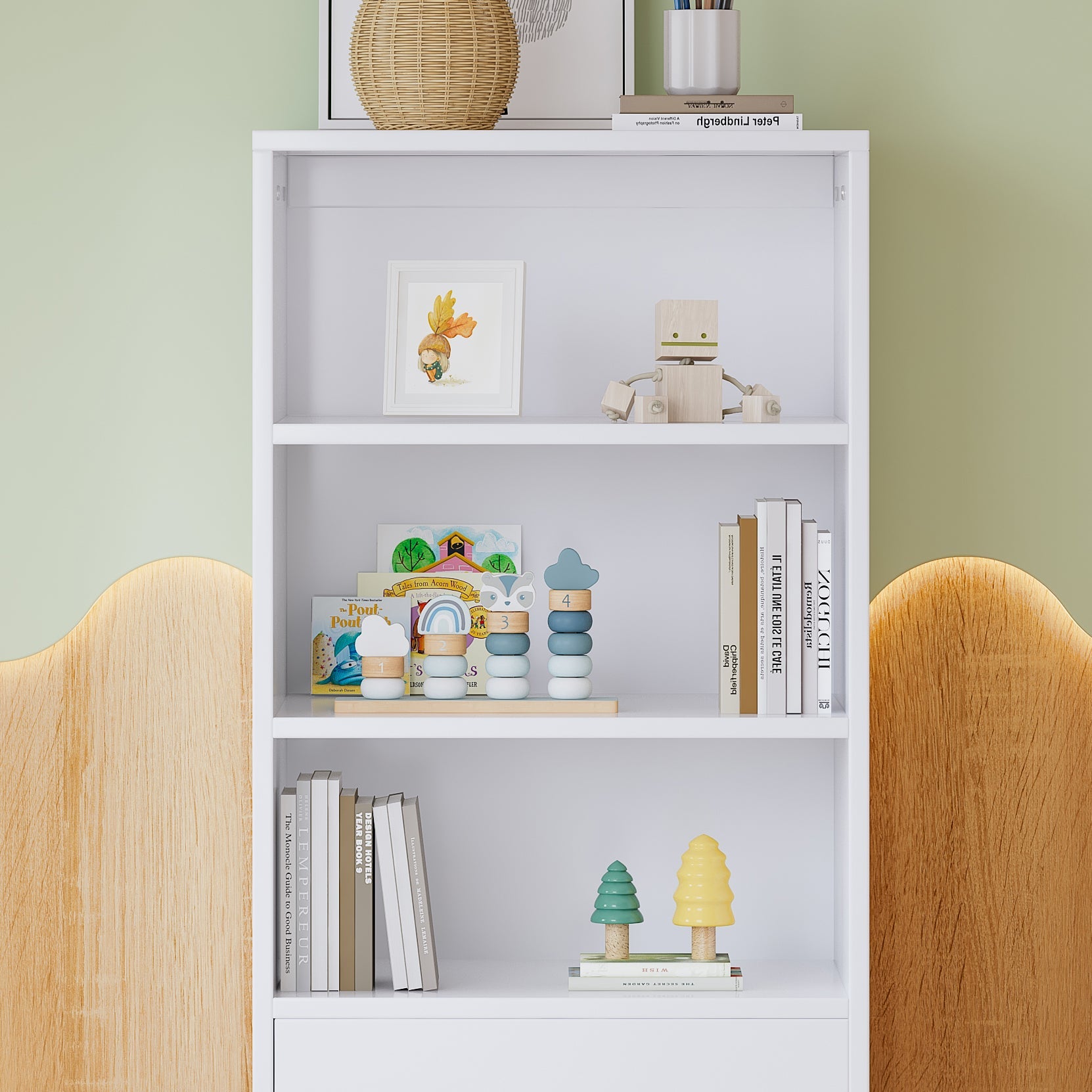 Logidon boekenkast wit 60x50x120 cm met 3 planken en lade