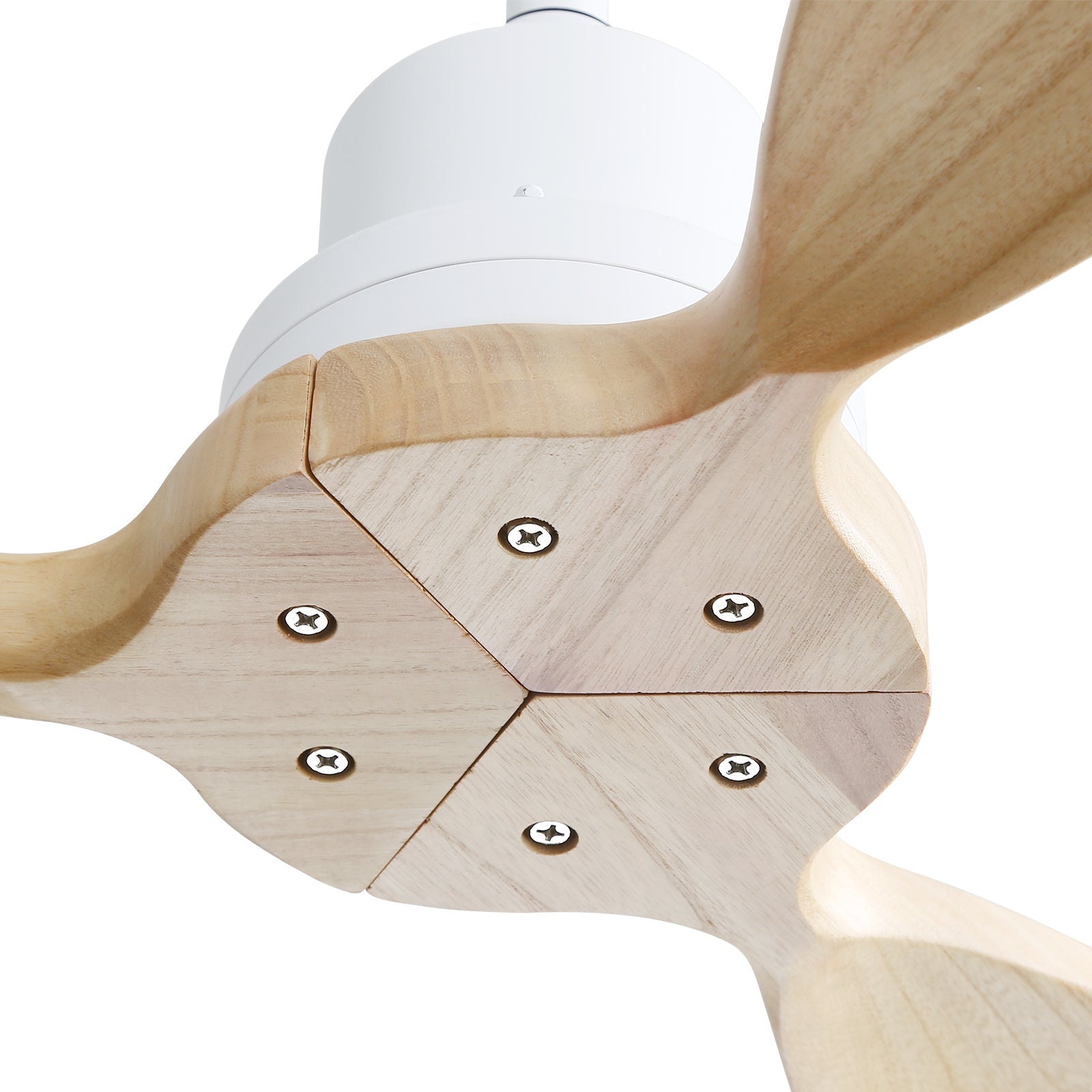 Logidon Plafondventilator 52 Inch Houten Bladen Zonder Verlichting, Wit