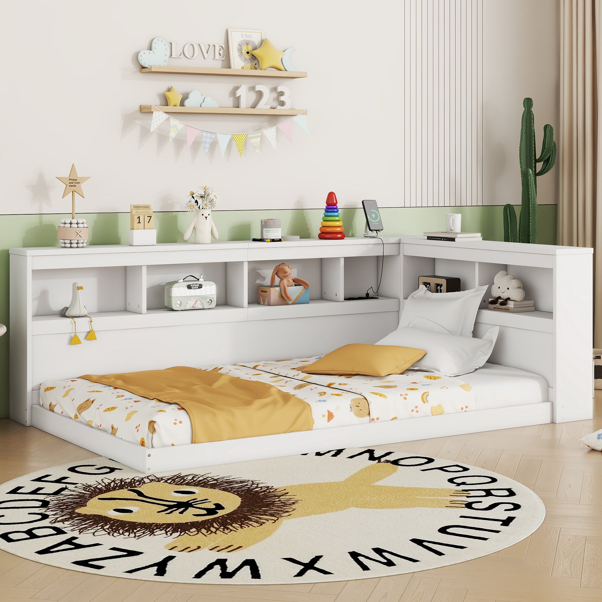 Logidon daybed 90x200 slaapbank lattenbodem stopcontact USB wit