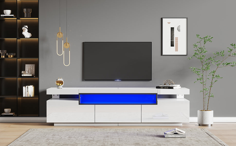 Logidon Elegant hoogglans TV-meubel wit 160x39x42cm met LED