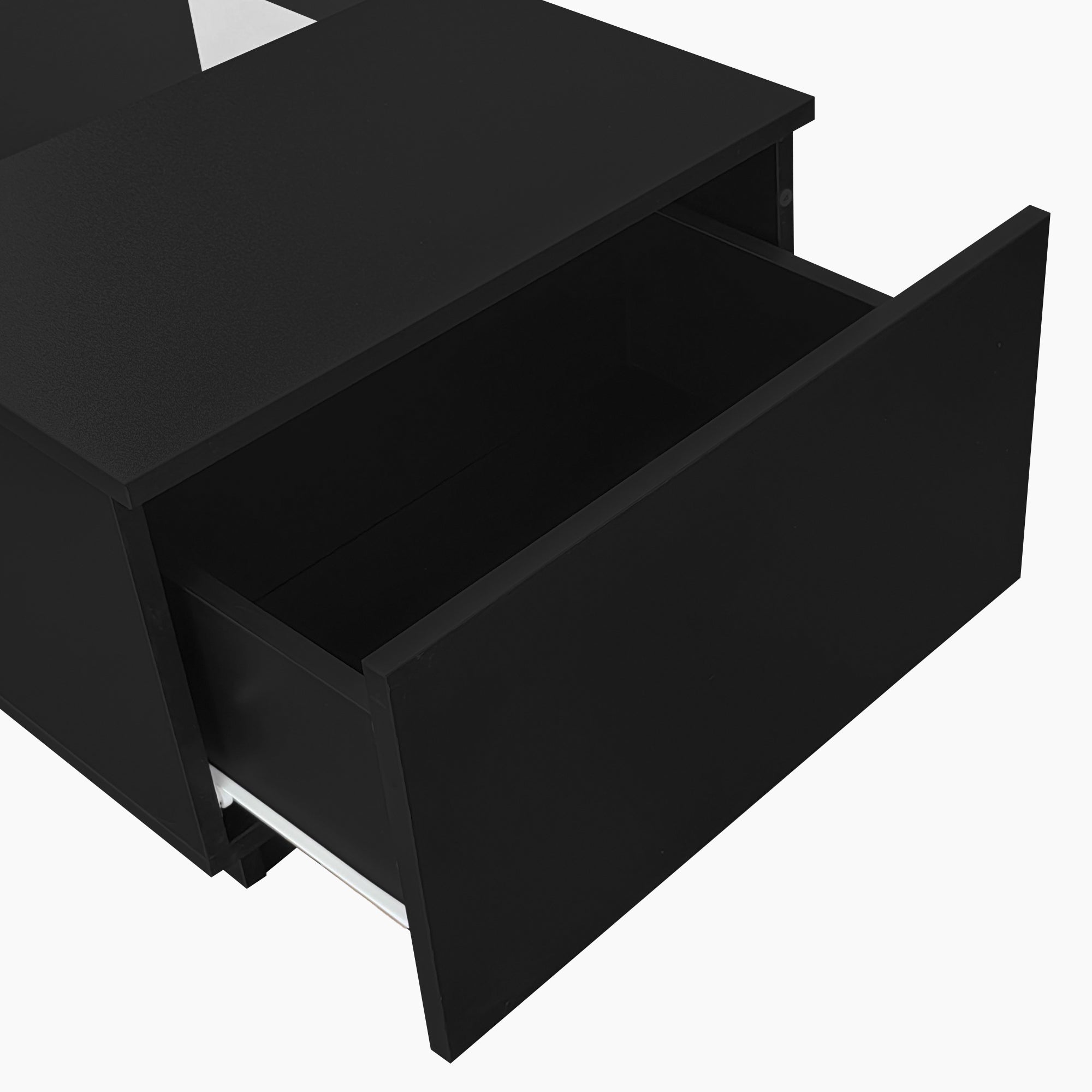 Logidon Zwarte salontafel 100x50x35,5 cm glaspanelen LED