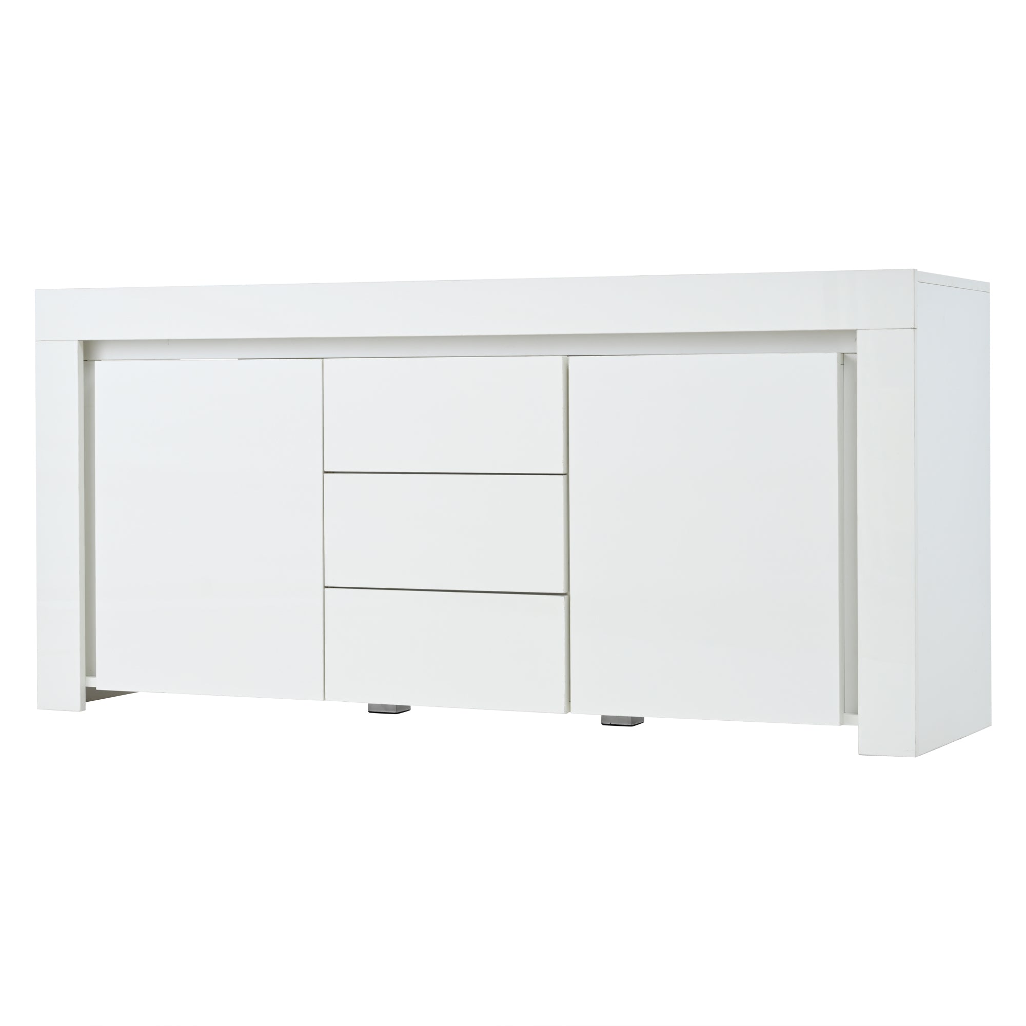 Logidon wit hoogglans dressoir 140x40x65 cm met LED verlichting