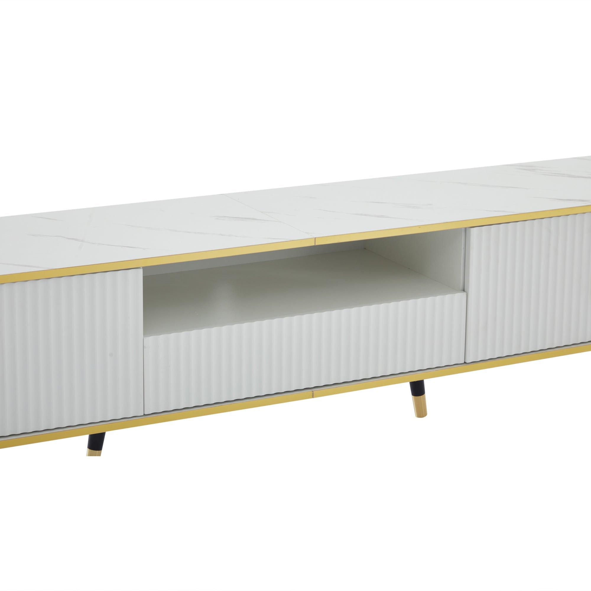 Logidon Modern TV-meubel Wit Marmerlook 200x40x46 cm