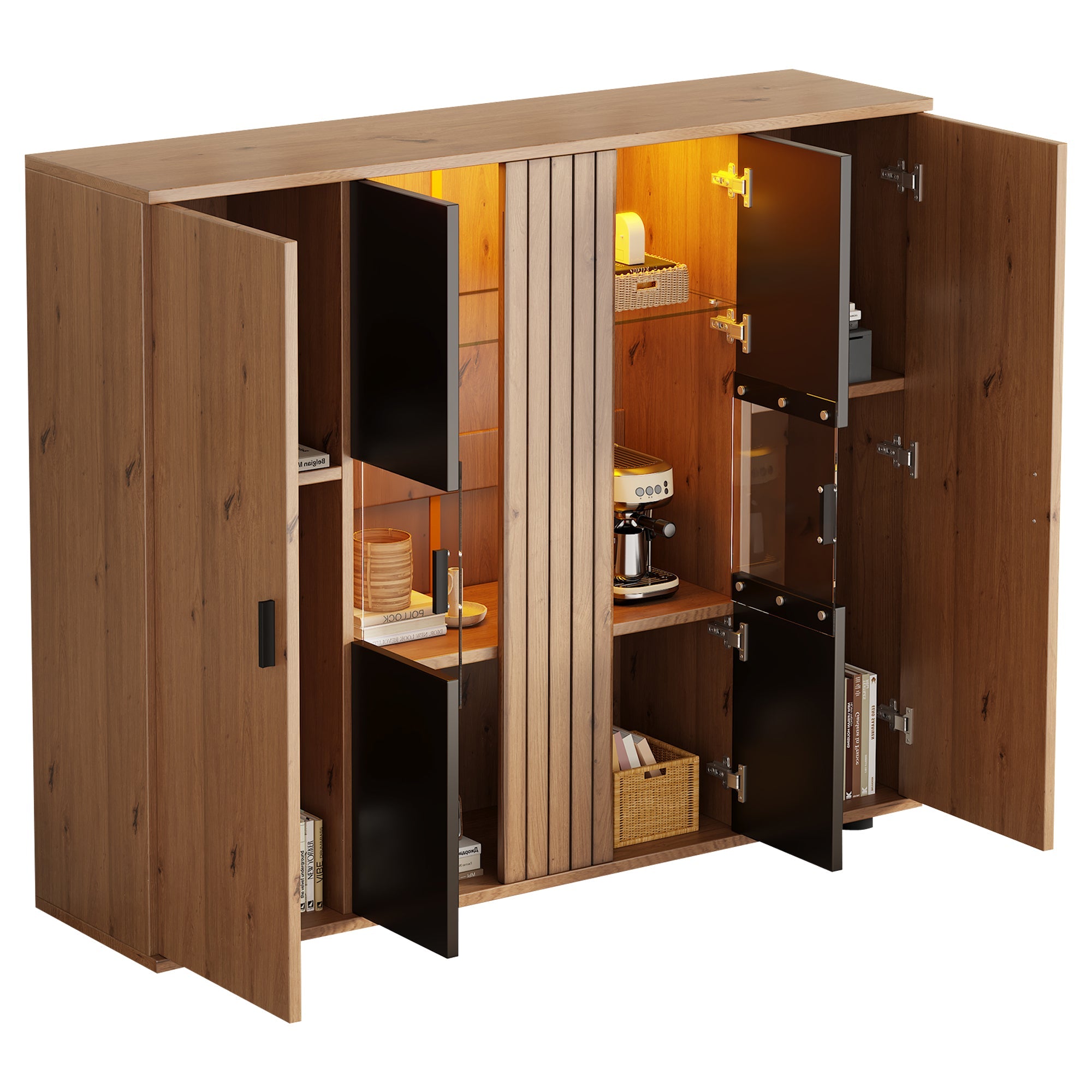 Logidon sideboard 140 x 35 x 113 cm Adjustable dividers 4 doors