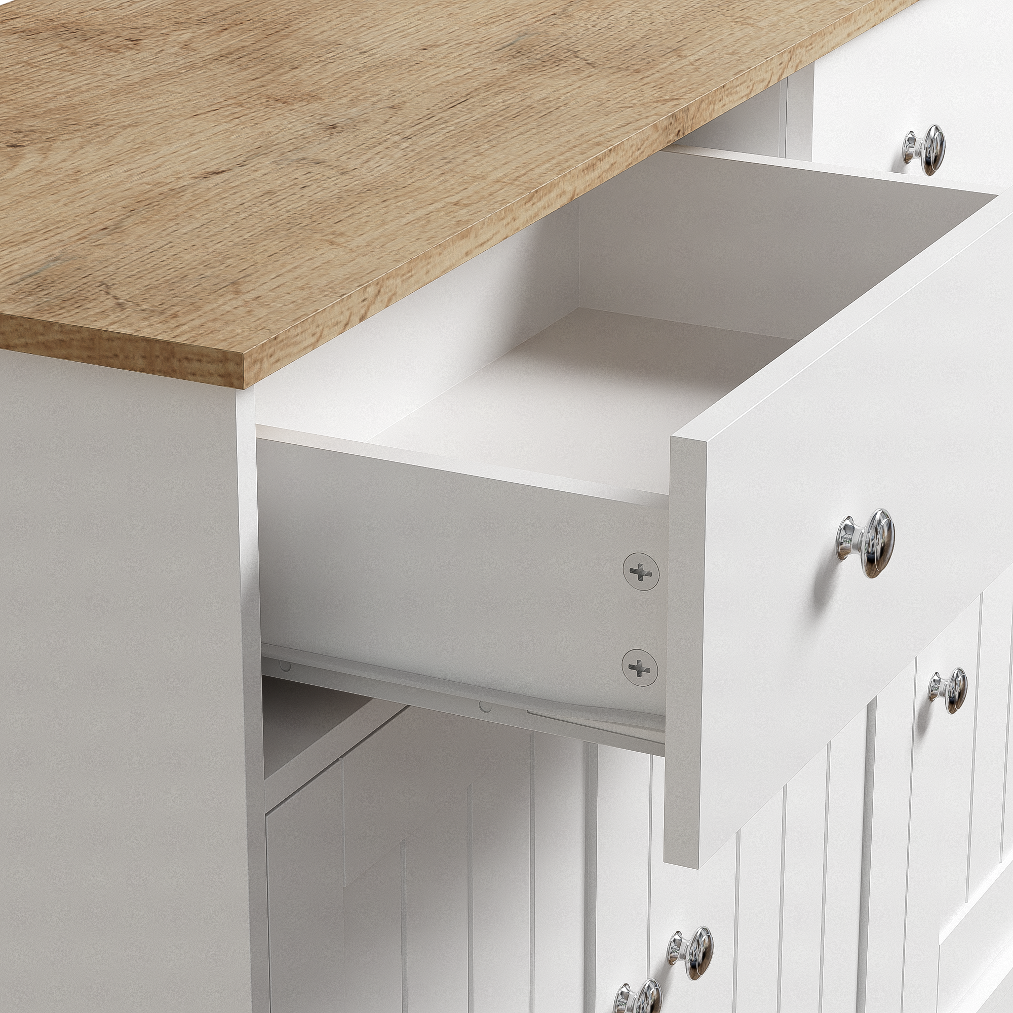 Logidon dressoir wit houtlook 120 cm 3 deuren 2 lades