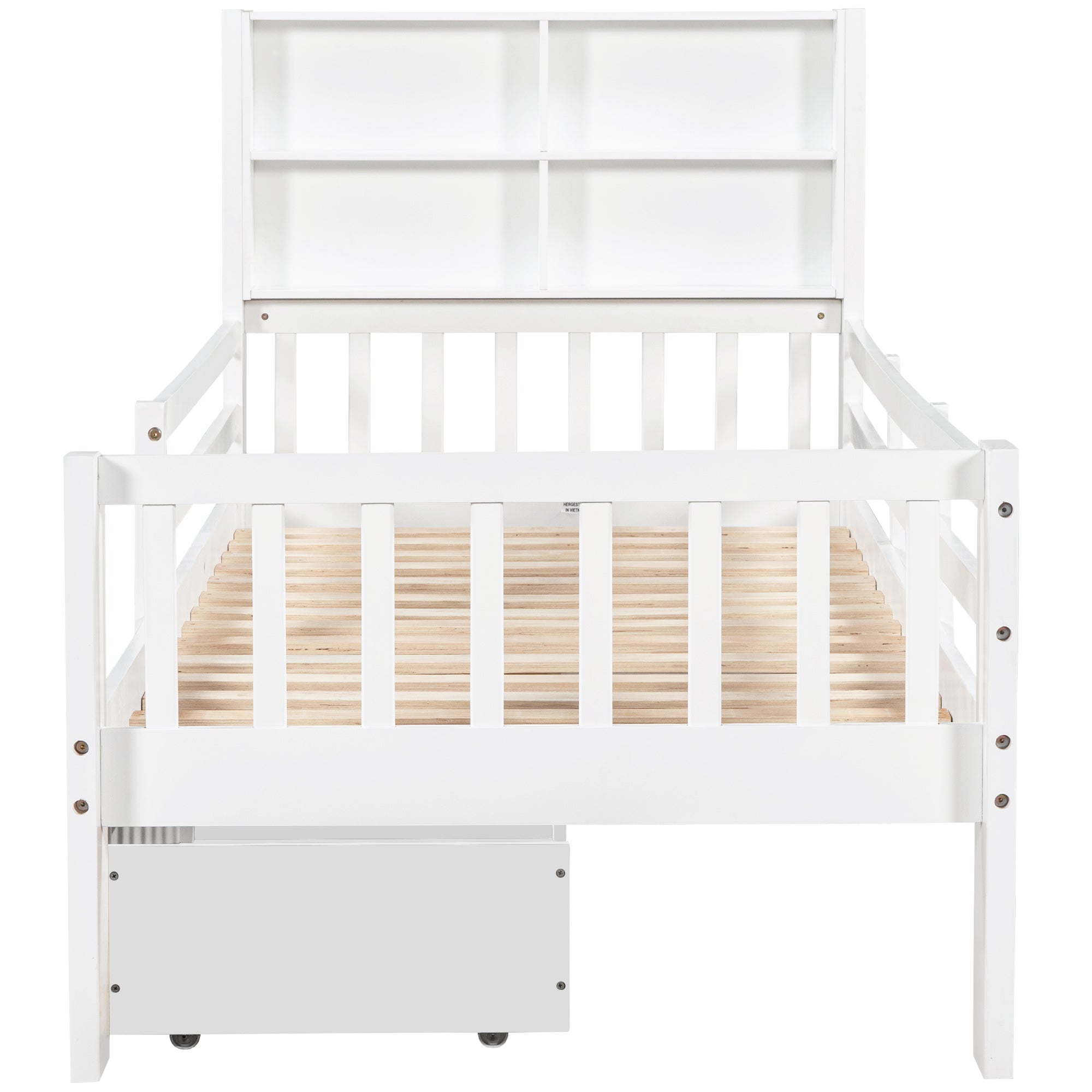 Logidon Kinderbed met Laden en Plank 90x200 cm Wit