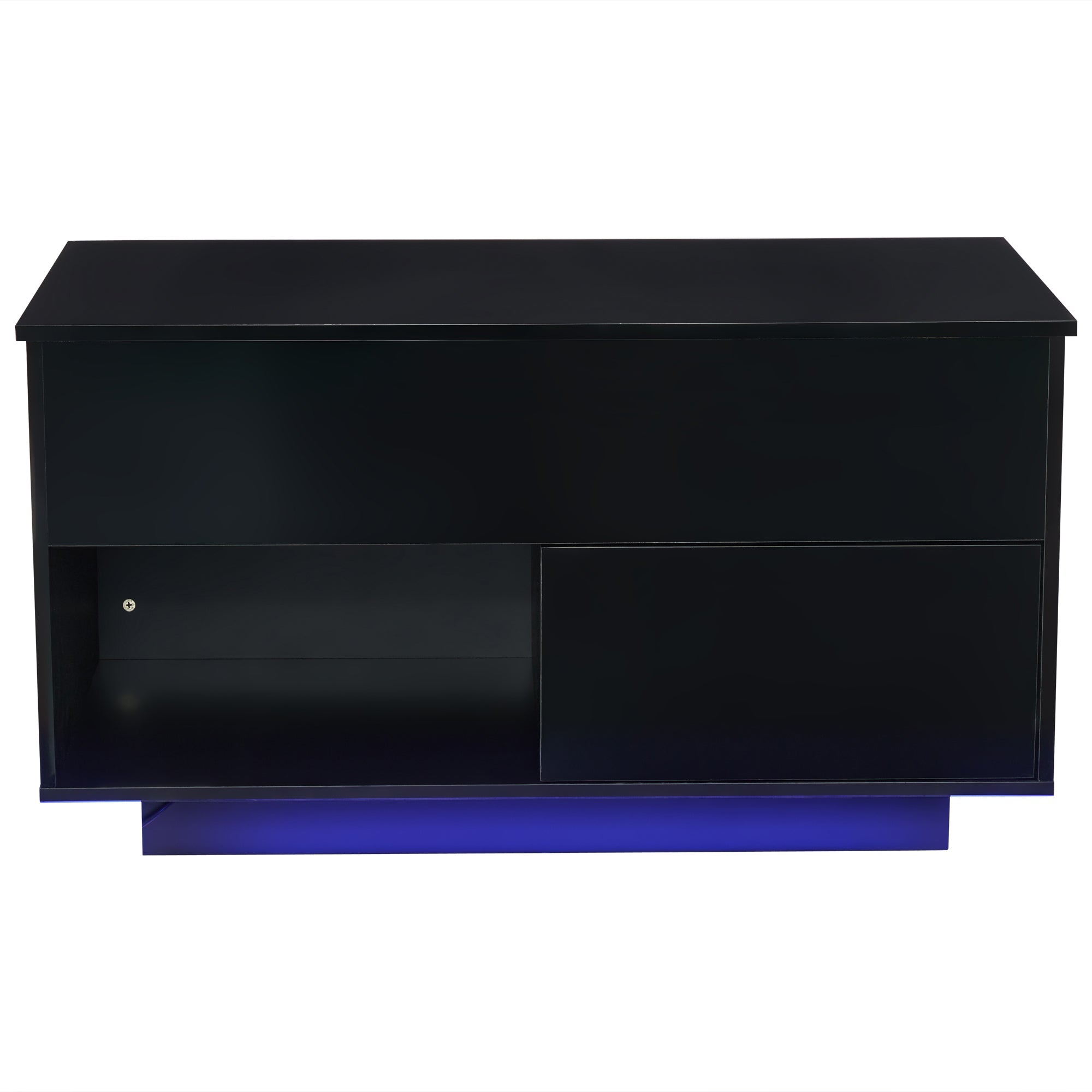 Logidon hoogglans salontafel 100x50x55 cm zwart LED-verlichting