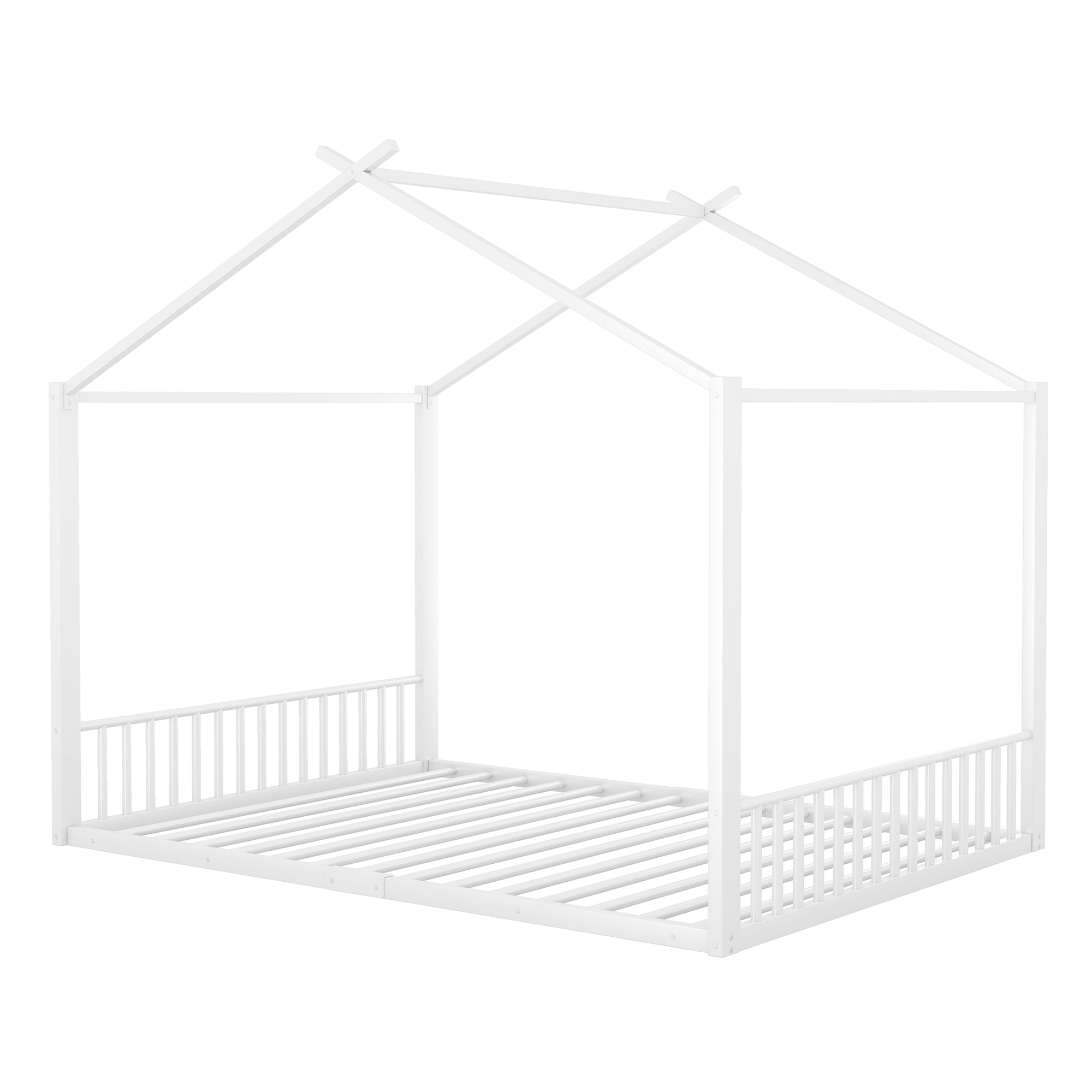 Logidon gestoffeerd bed 140x200 cm zonder matras Wit ijzeren framebed