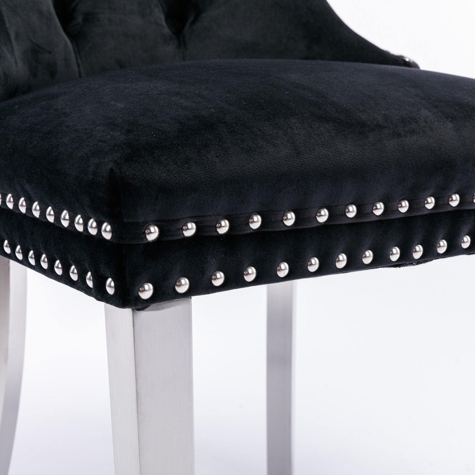 Logidon Nikki Collection Velvet eetkamerstoelen zwart set van 2