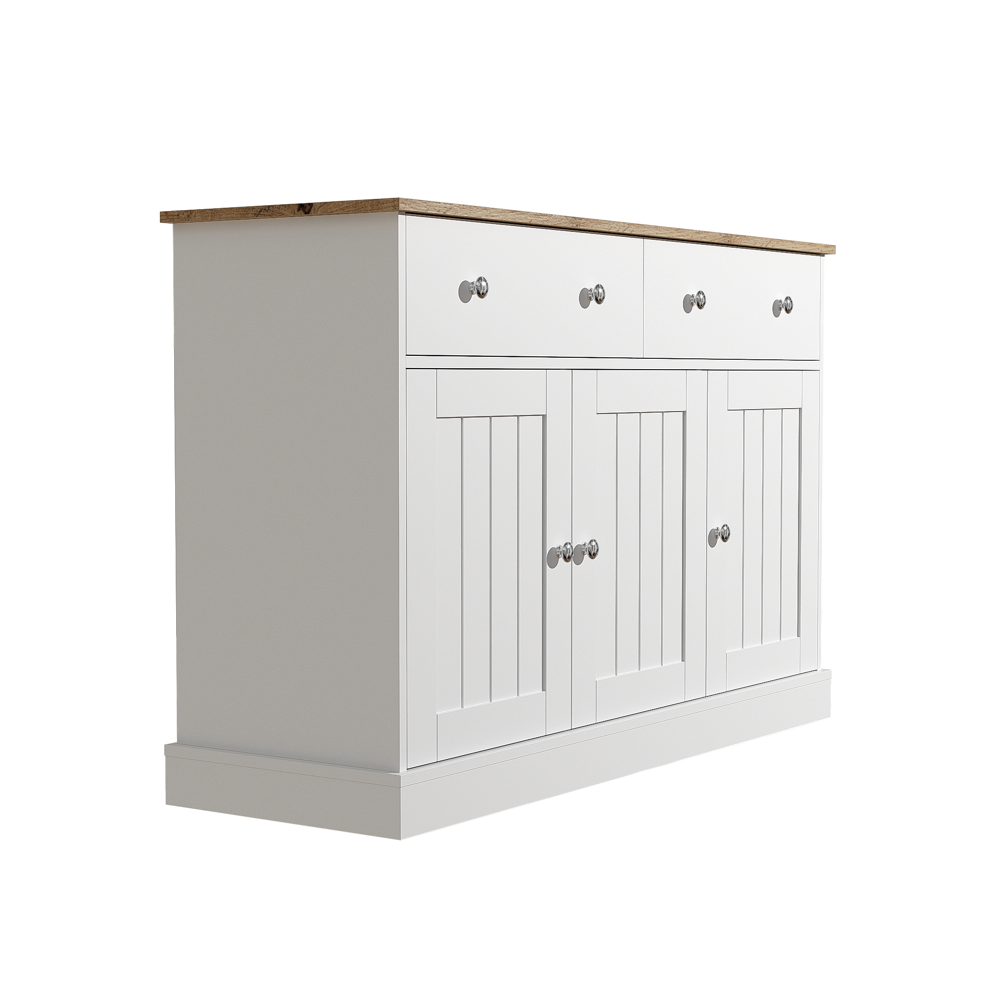 Logidon dressoir wit houtlook 120 cm 3 deuren 2 lades