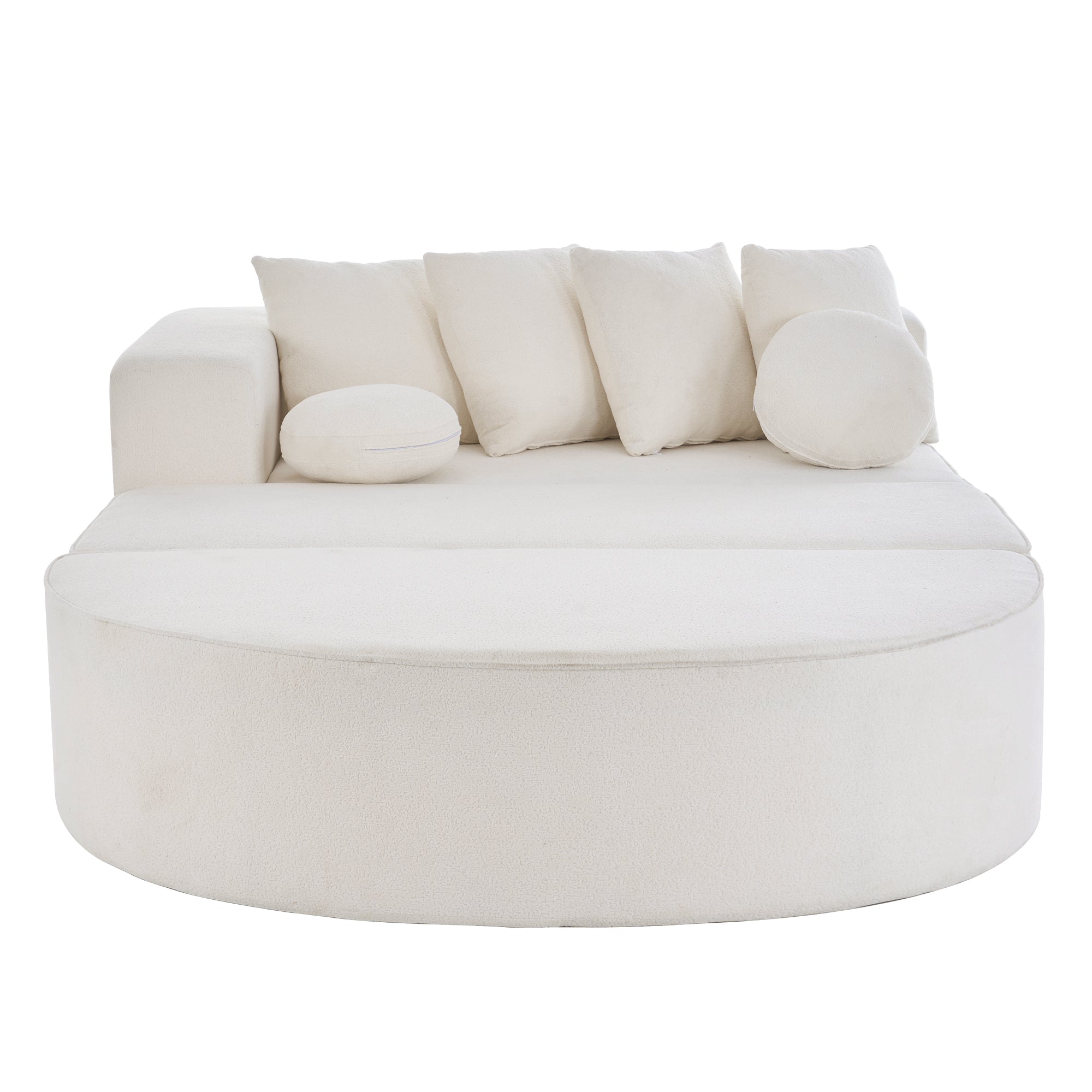 Logidon Modulaire Cloud Sofa 5-zits fluwelen wit fluweel, geen montage