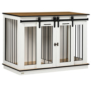 Logidon hondenkooi wit 120x60x88,5 cm - tweekameroptie, dubbele deuren