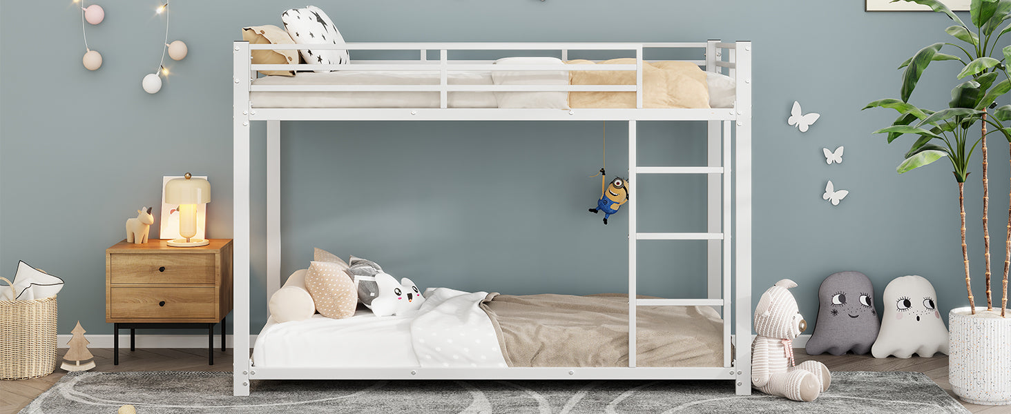 Logidon stapelbed 90x200 metaal wit klassieke vorm