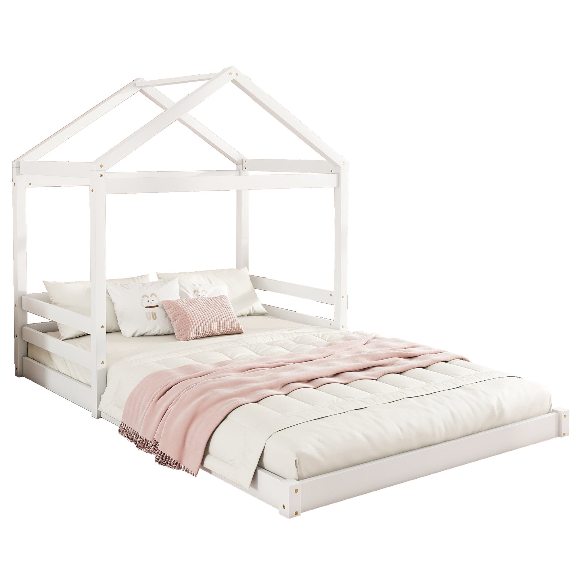 Logidon huisbed 140x200 wit grenenhout minimalistisch