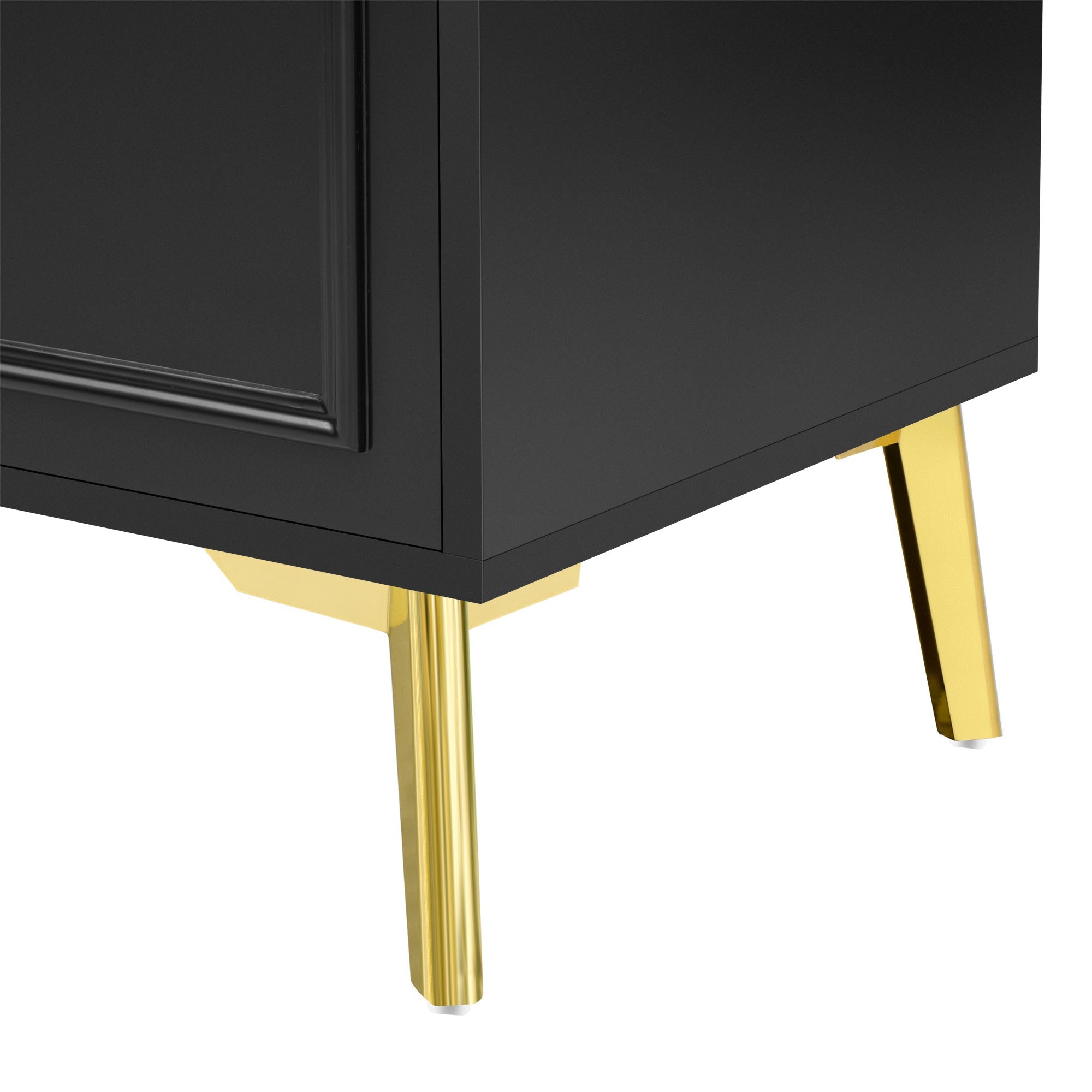 Logidon Dressoir Zwart met Gouden Handgrepen en Poten 140x37,8x82