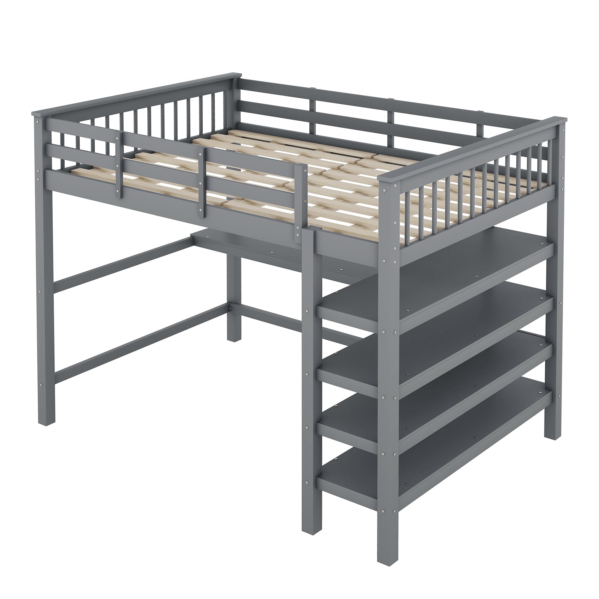 Logidon hoogslaper 140x200 met opbergvakken bureau grijs