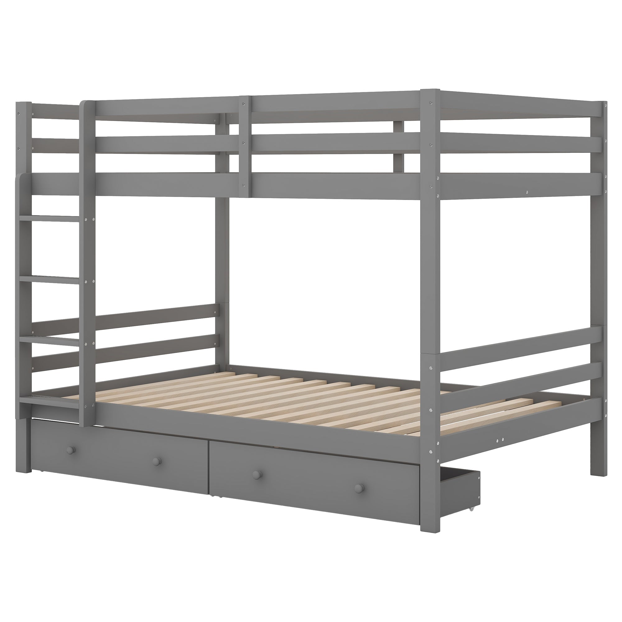 Logidon stapelbed 140x200 cm grijs met opbergruimte en lades