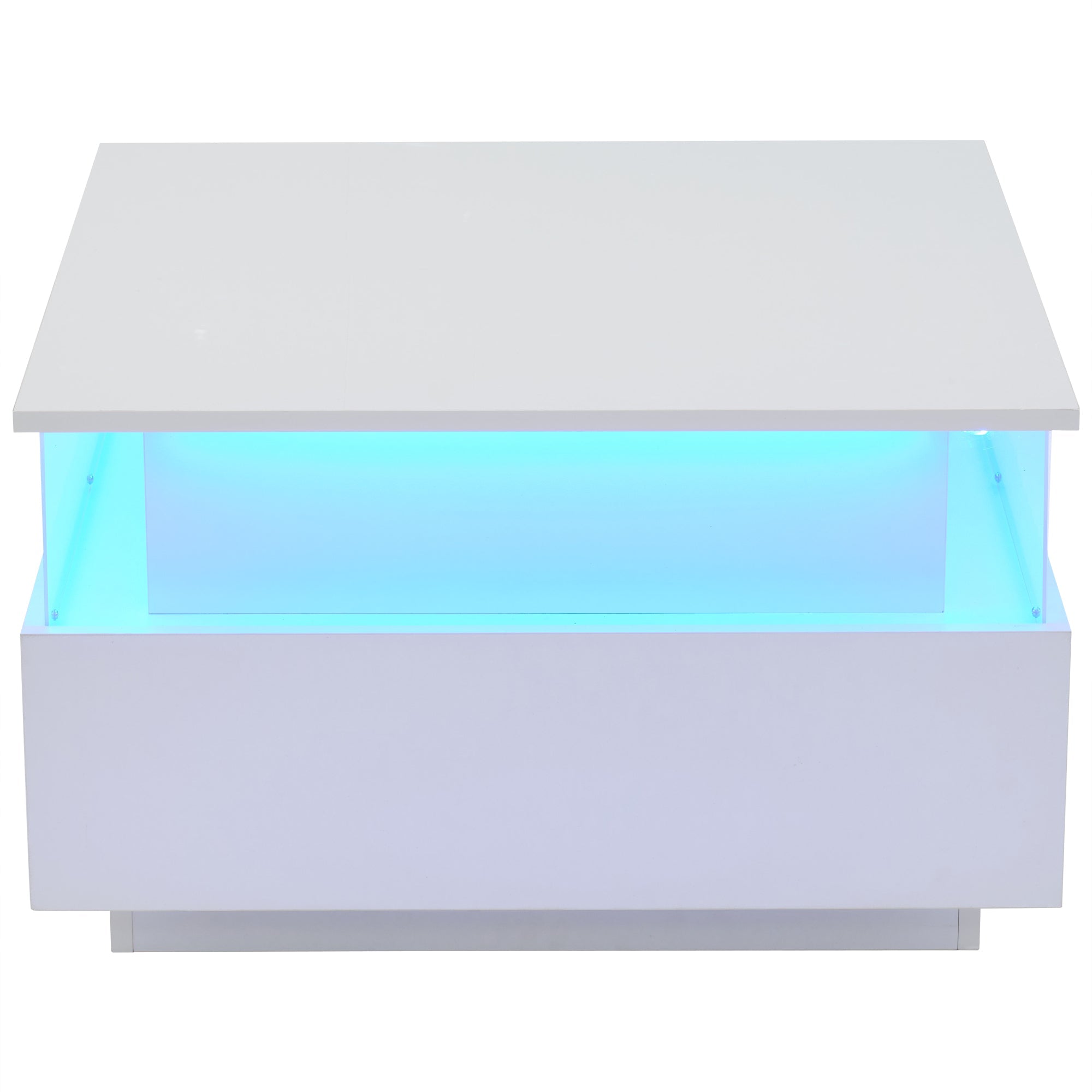 Logidon witte hoogglans salontafel 70x70x41 cm met LED-verlichting