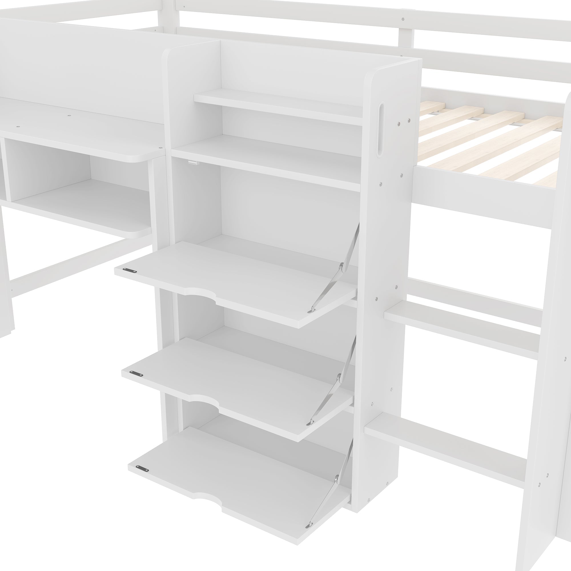 Logidon halfhoogslaper 90x200 cm wit opbergruimte entertainment