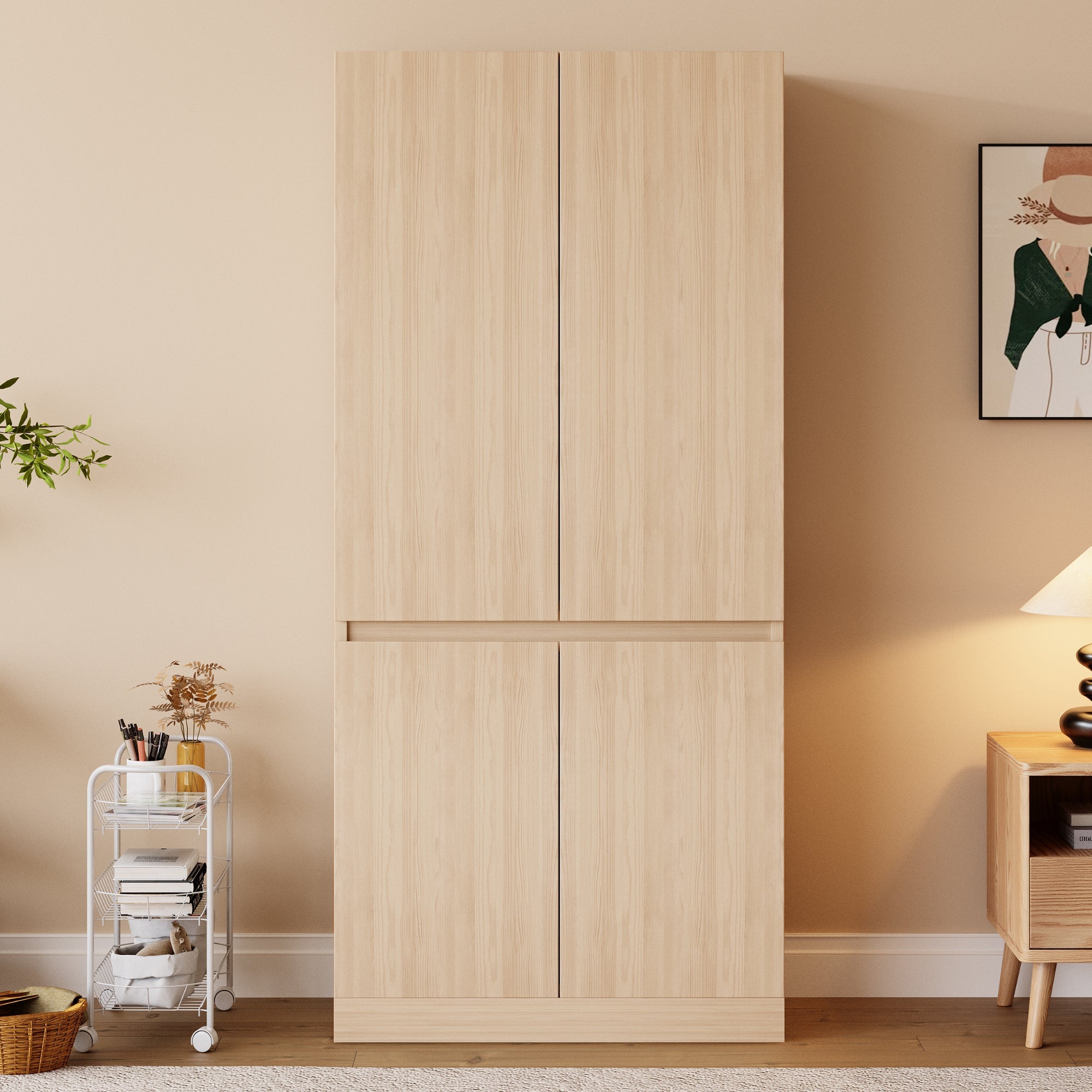 Logidon kledingkast 70x40x170 cm dubbele deur design houtkleur