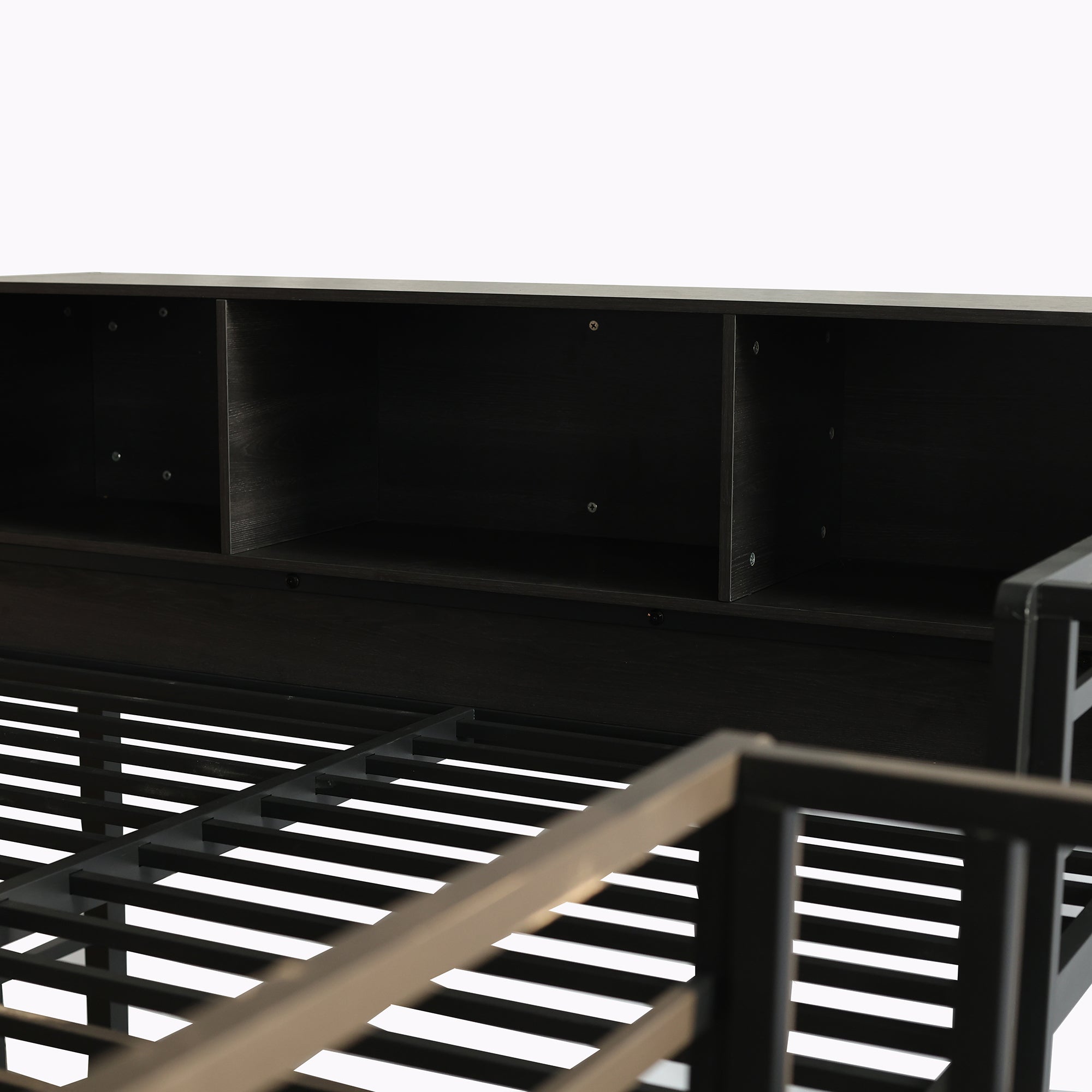 Logidon stapelbed ijzer zwart met drie slaapplaatsen 90x200cm