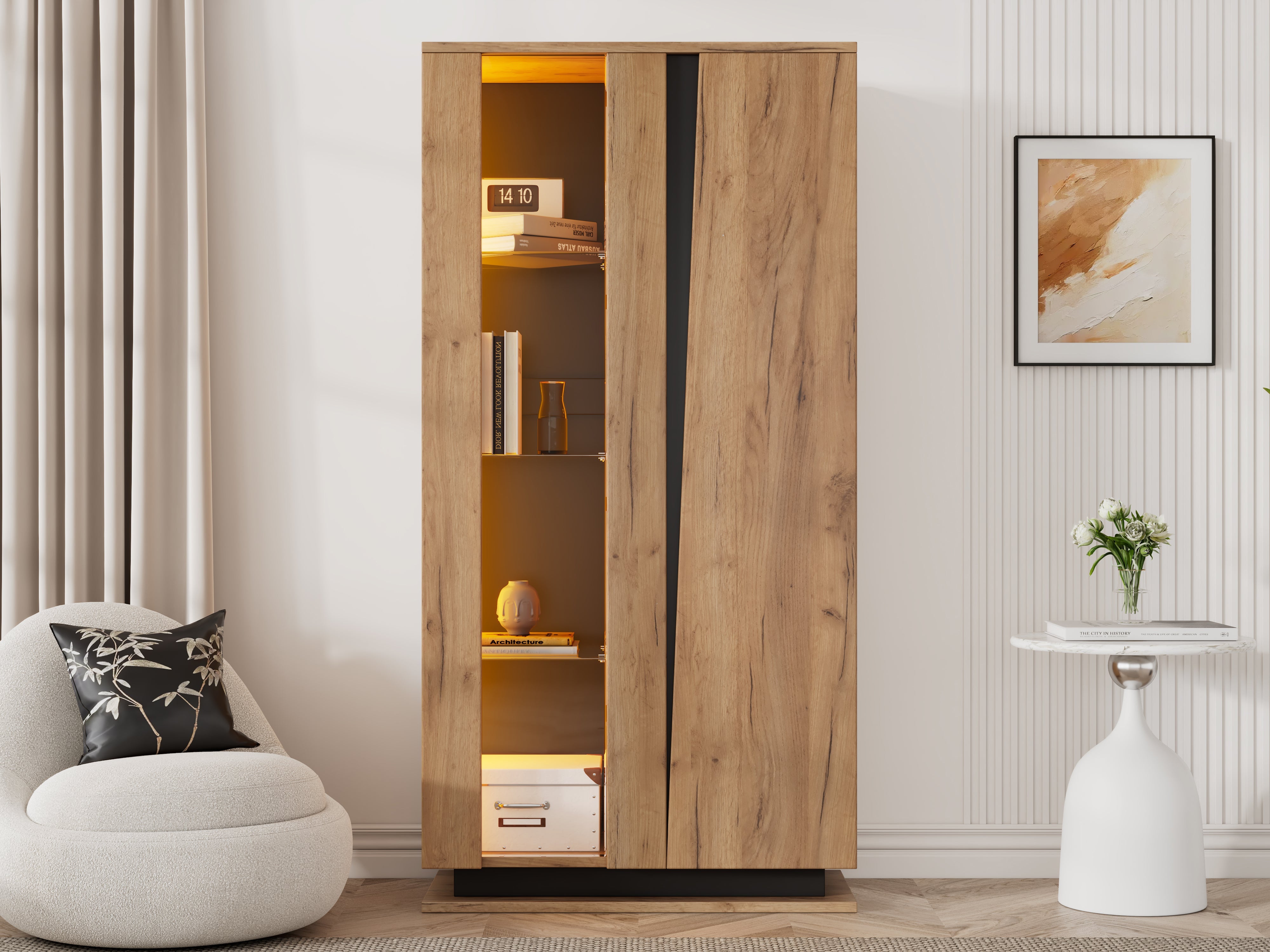 Logidon vitrinekast 80x35x160 cm met acryl deuren en 8 planken