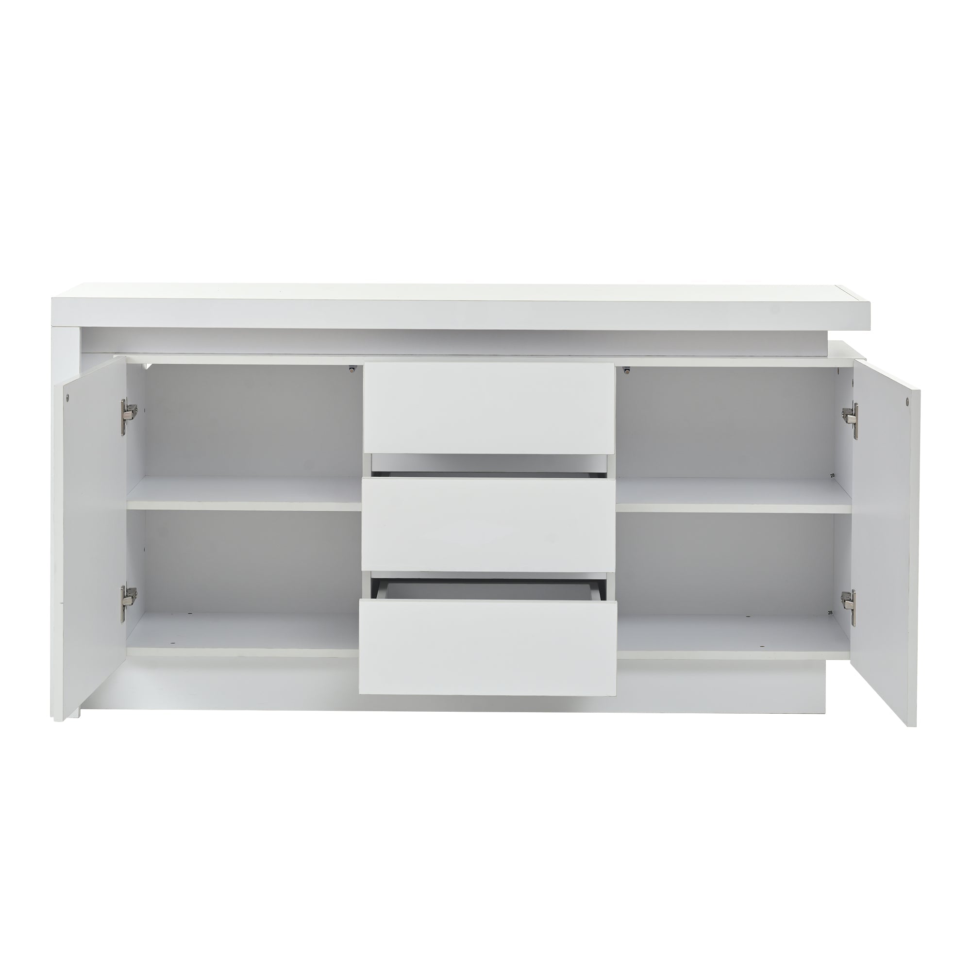Logidon sideboard 140x35x72 cm white high gloss with LED