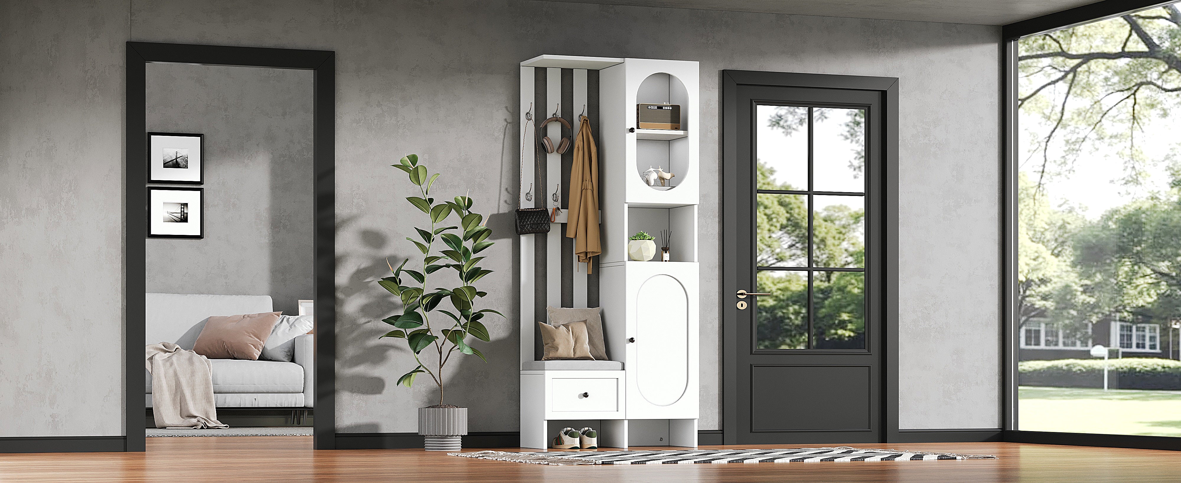 Logidon compacte kledingkast 85x33,5x200 cm wit 2 kasten